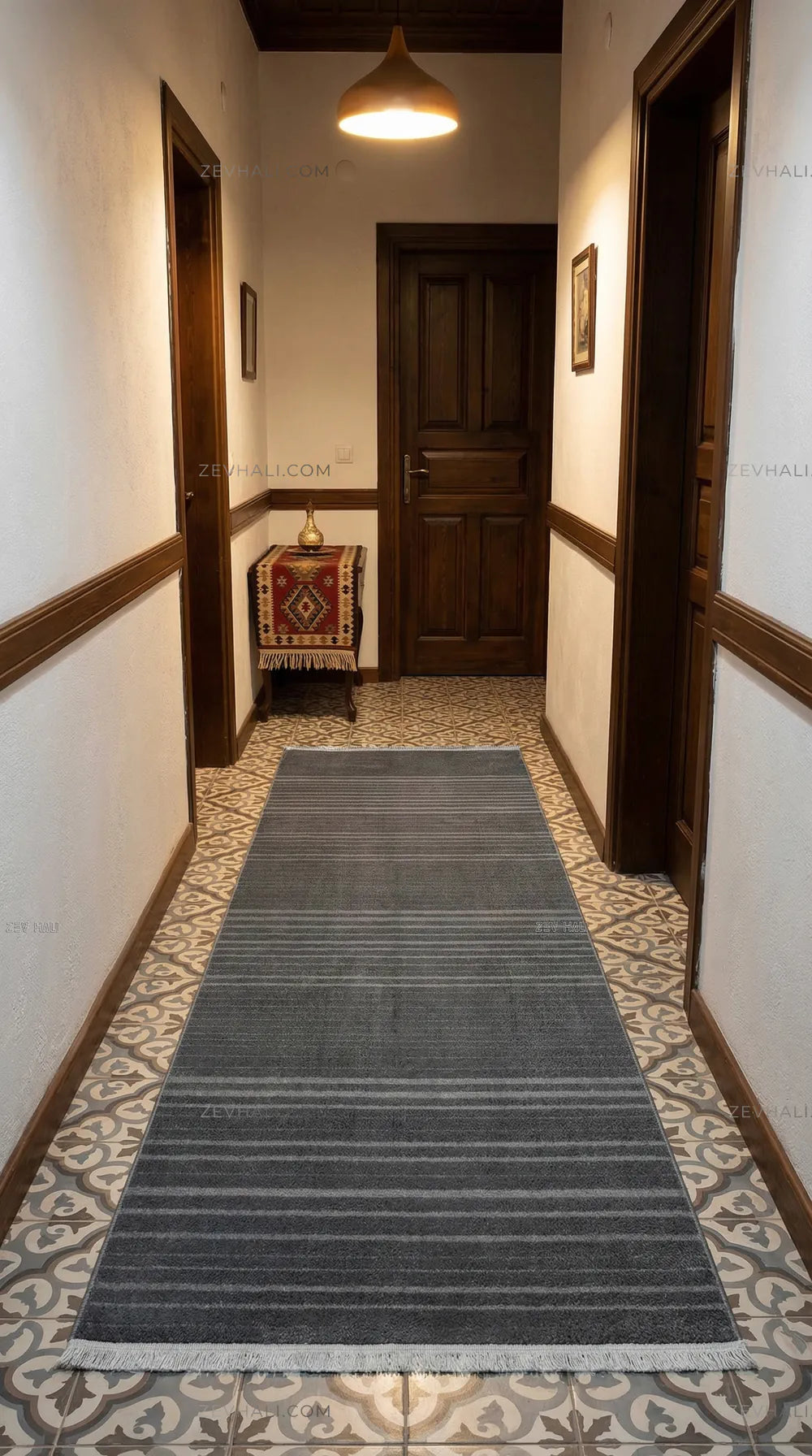 Zev Halı Babil Antrasit Kendinden Çizgili | Yumuşak & Microfiber Halı Özel Ölçü Ba02 | Microfiber Halı | Zev Halı