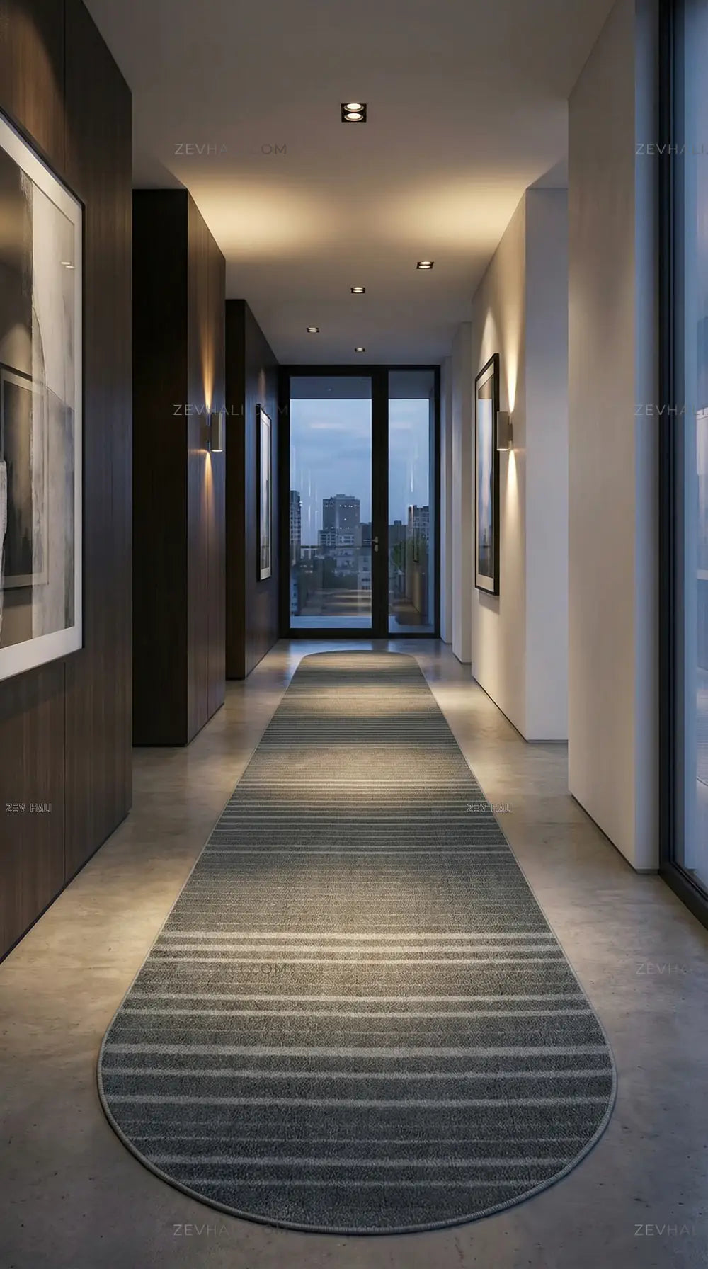 Zev Halı Babil Antrasit 3D Çizgili Ekstra Yumuşak Oval Halı Özel Ölçü Ba21 | Microfiber Halı | Zev Halı