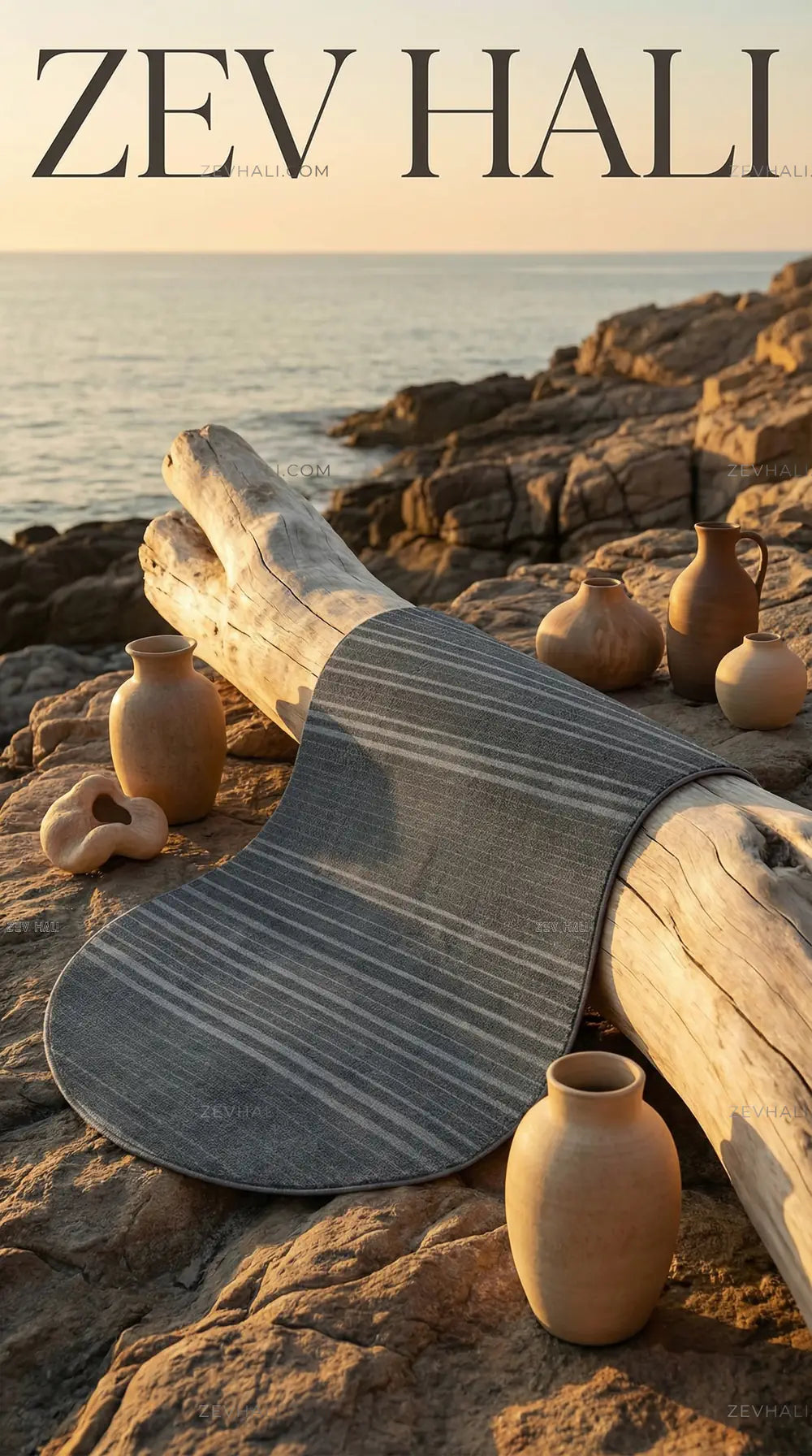 Zev Halı Babil Antrasit 3D Çizgili Ekstra Yumuşak Oval Halı Özel Ölçü Ba21 | Microfiber Halı | Zev Halı