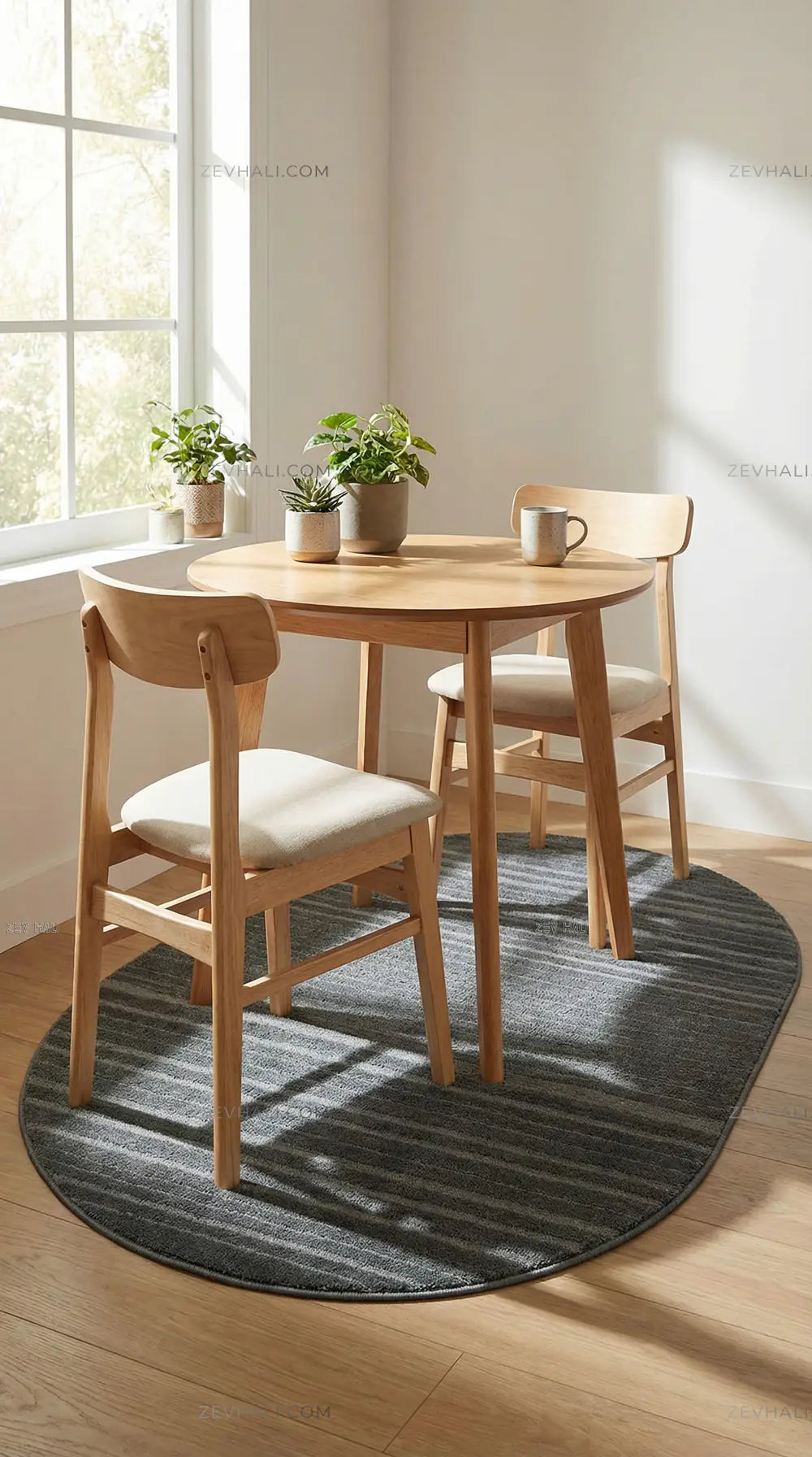 Zev Halı Babil Antrasit 3D Çizgili Ekstra Yumuşak Oval Halı Özel Ölçü Ba21 | Microfiber Halı | Zev Halı