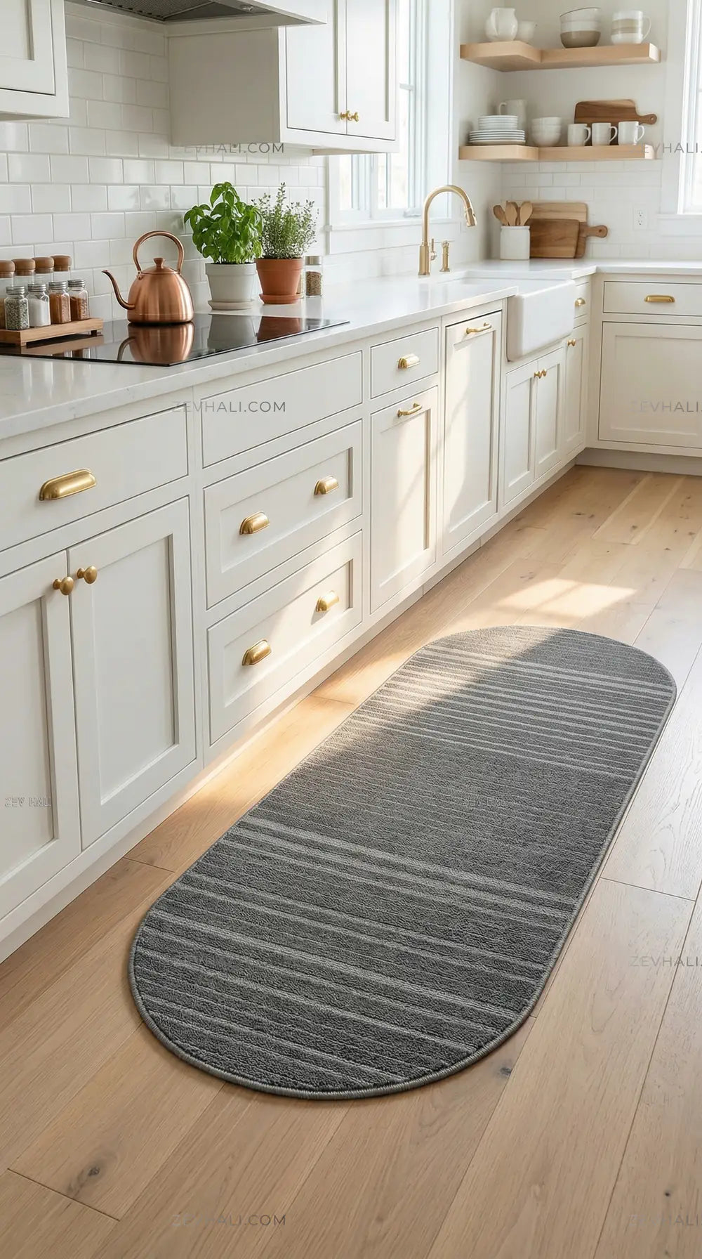 Zev Halı Babil Antrasit 3D Çizgili Ekstra Yumuşak Oval Halı Özel Ölçü Ba21 | Microfiber Halı | Zev Halı