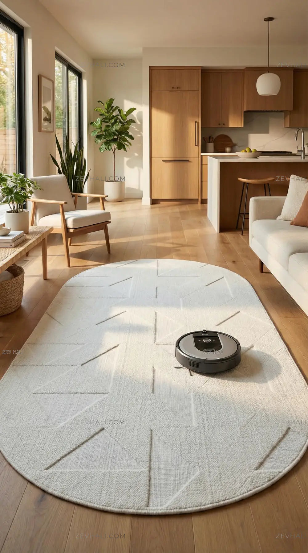 Zev Halı Babil Beyaz Geometrik 3D Ekstra Yumuşak Oval Halı Özel Ölçü Ba22 | Microfiber Halı | Zev Halı