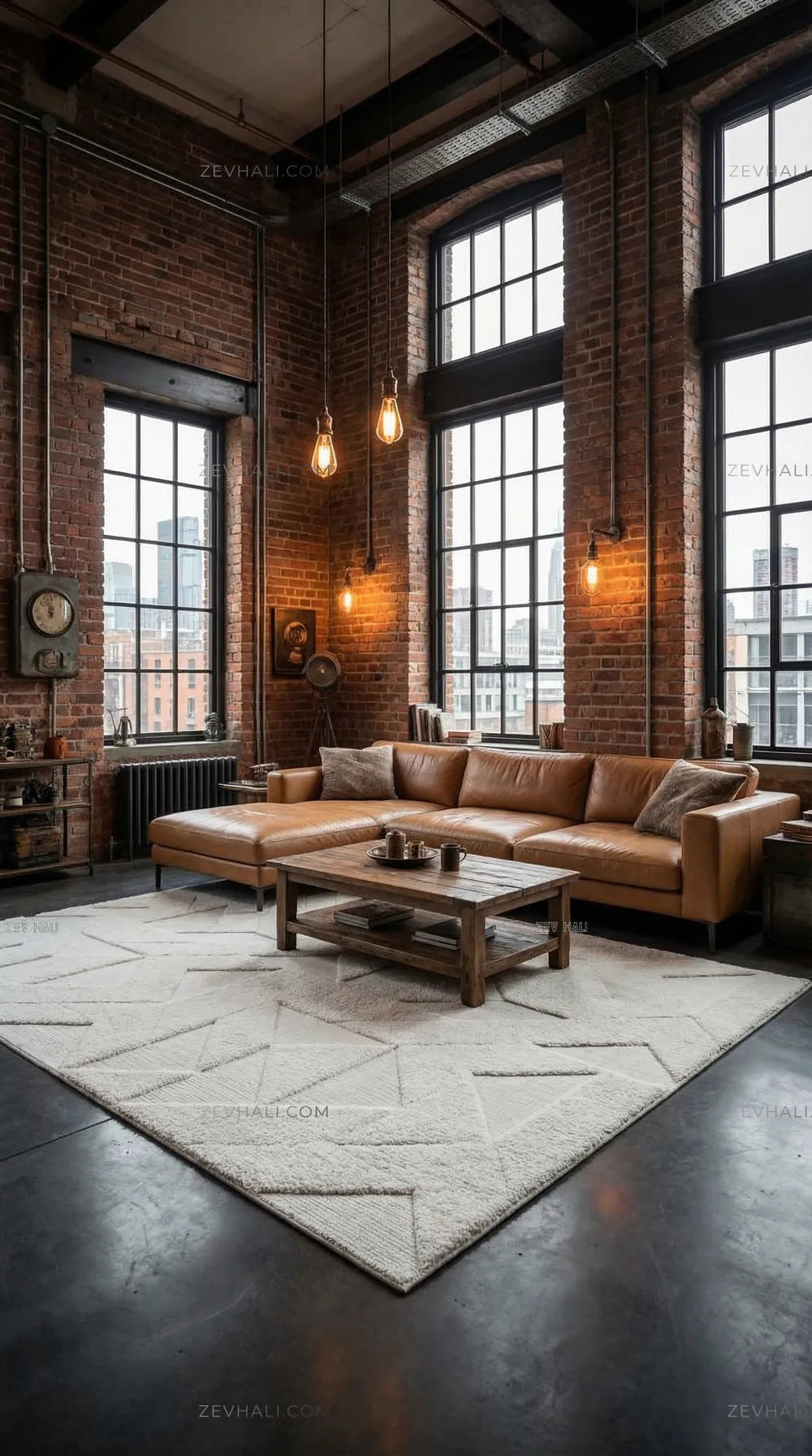 Zev Halı Babil Beyaz Geometrik Yumuşak Salon Koridor Halısı Özel Ölçü Ba04 | Microfiber Halı | Zev Halı