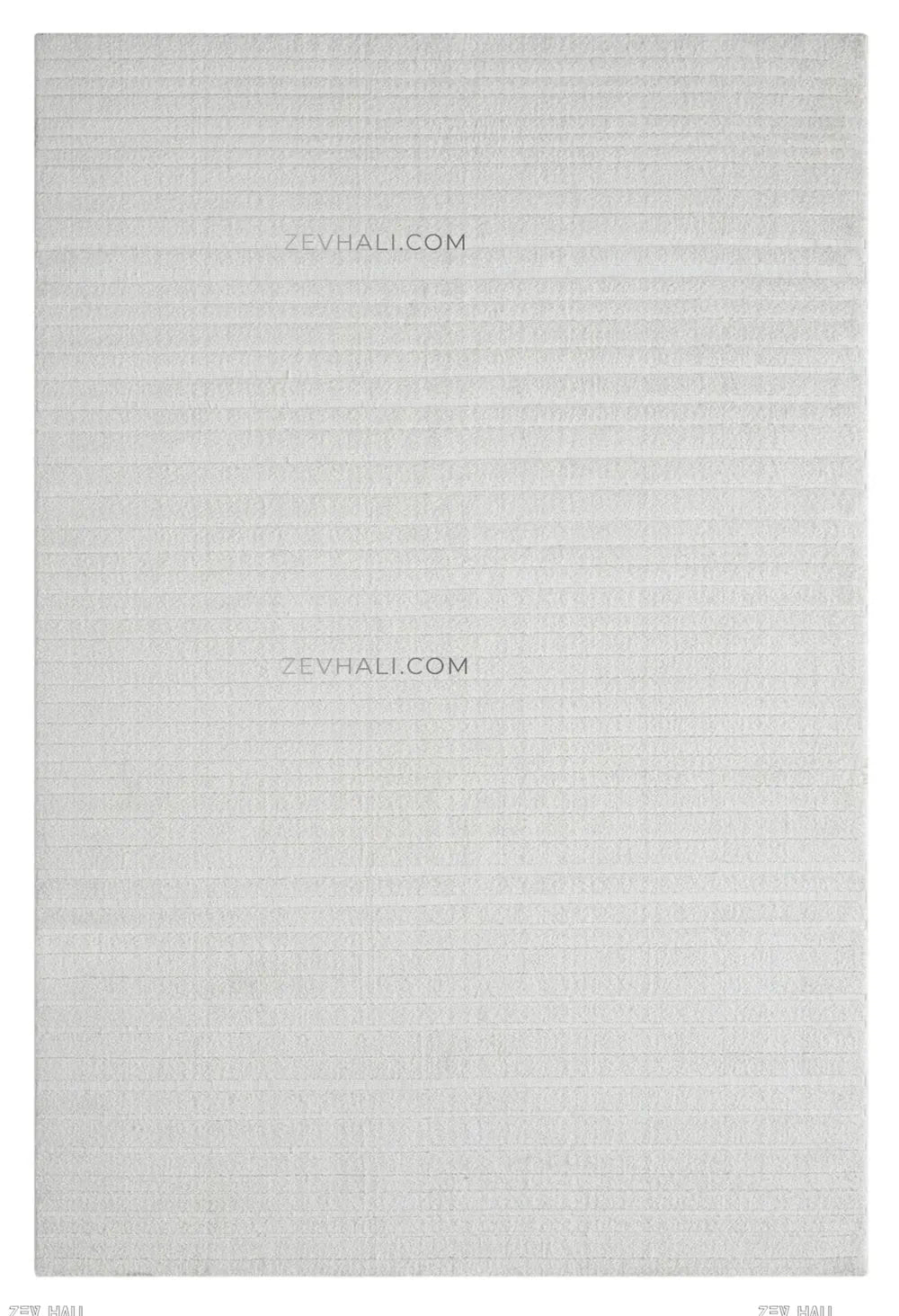 Zev Halı Beyaz Çizgili Modern Microfiber Halı | Yumuşak & Kaymaz Özel Ölçü Ba01 | Microfiber Halı | Zev Halı