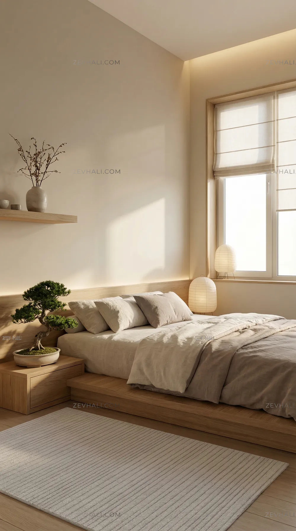 Zev Halı Beyaz Çizgili Modern Microfiber Halı | Yumuşak & Kaymaz Özel Ölçü Ba01 | Microfiber Halı | Zev Halı