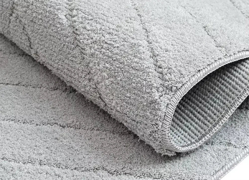 Zev Halı Babil Gri Çizgili Yumuşak Modern Yuvarlak Halı Ba11 | Microfiber Halı | Zev Halı