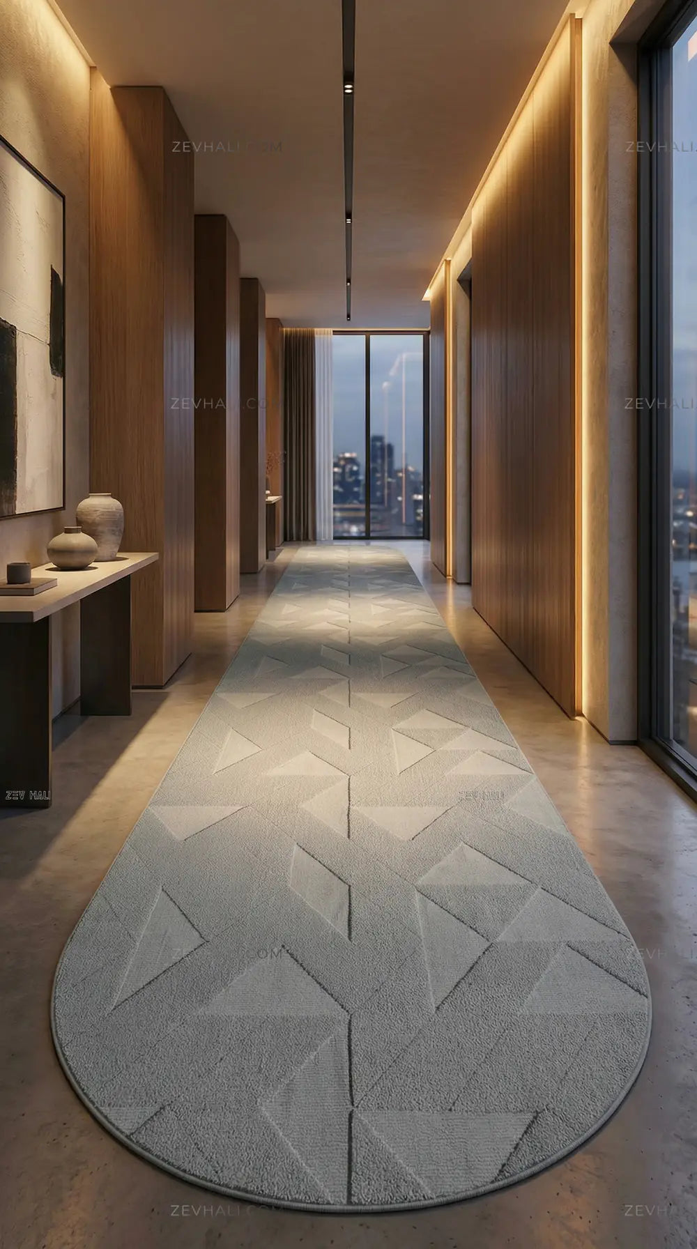 Zev Halı Babil Gri Geometrik Microfiber Ekstra Yumuşak Oval Halı Özel Ölçü Ba23 | Microfiber Halı | Zev Halı