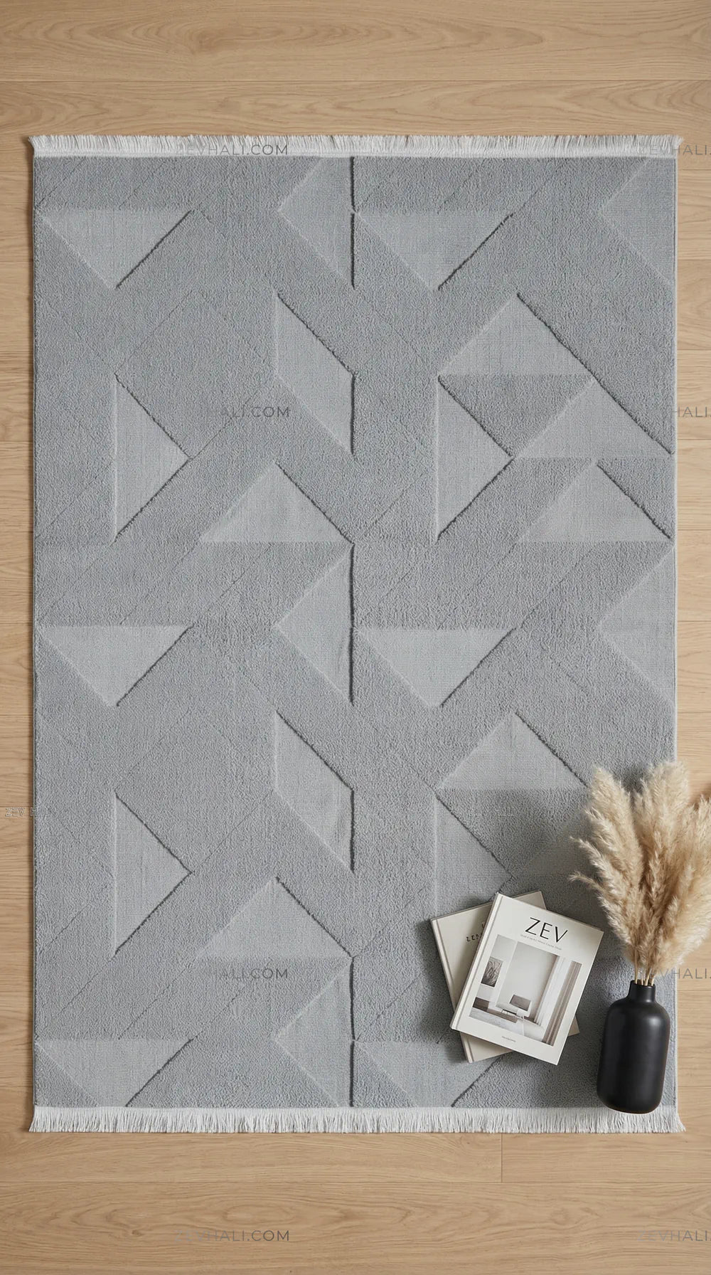 Zev Halı Babil Gri Yumuşak Mutfak Genç Odası Halısı Özel Ölçü Ba05 | Microfiber Halı | Zev Halı