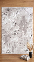 ZEV HALI NATURAL NT11 Beige Flecked Textured 400 cm Cut Acrylic Thick Rug