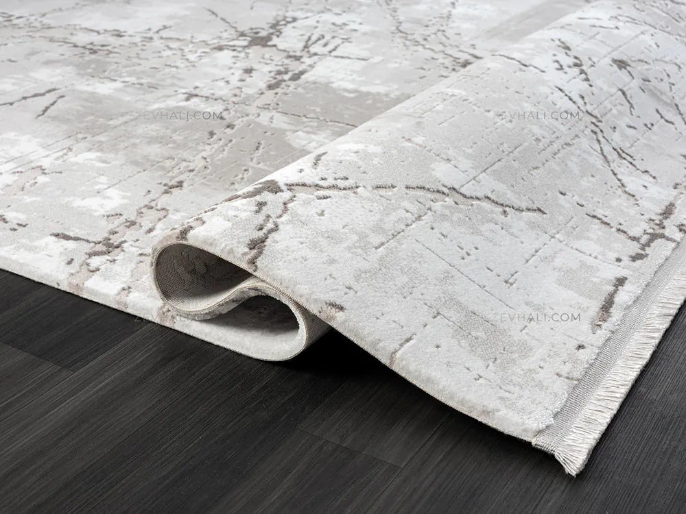 ZEV HALI NATURAL NT11 Beige Flecked Textured 400 cm Cut Acrylic Thick Rug