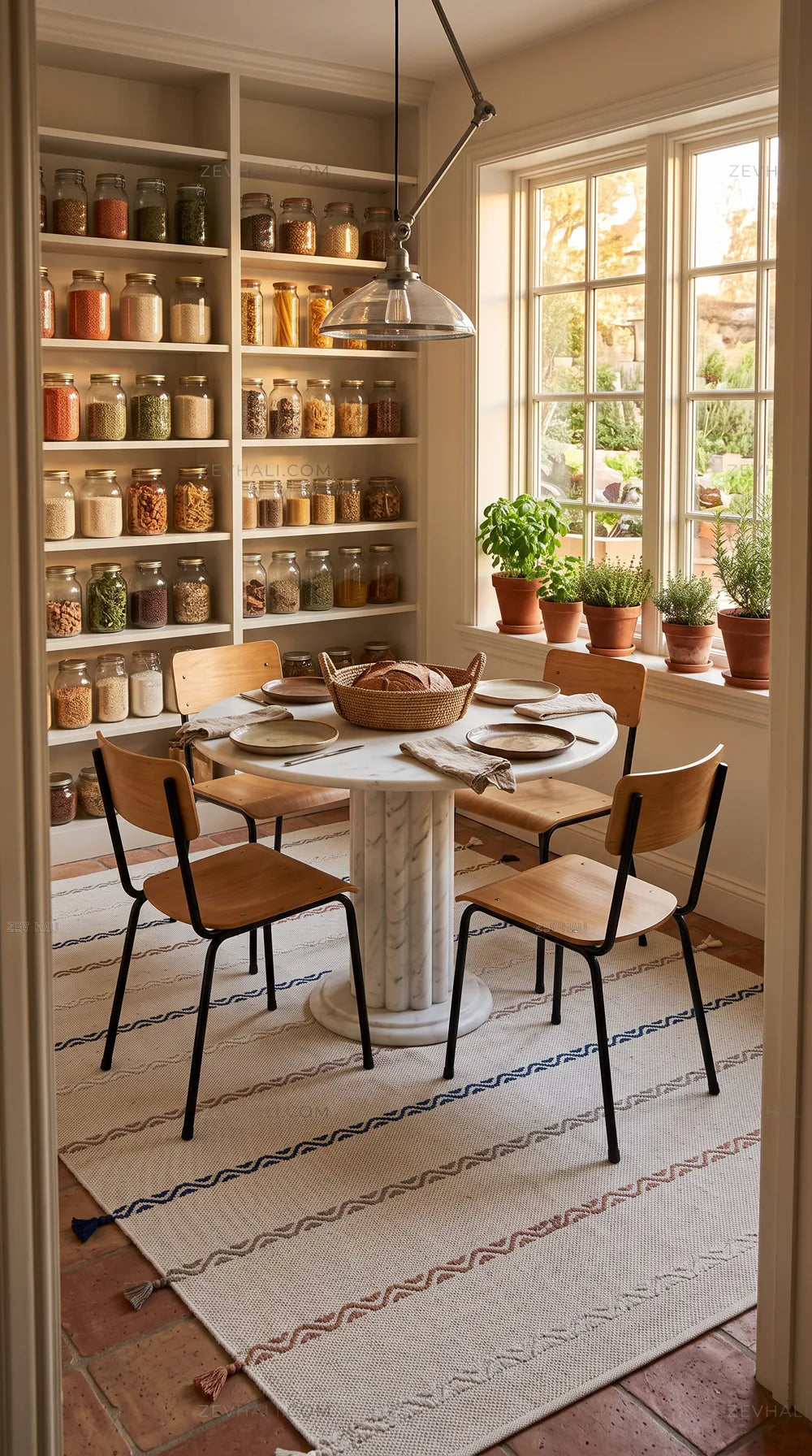 Zev Halı Vincents Colors Beyaz Dalgalı Çizgili Püsküllü İnce Kilim VC05 160x200