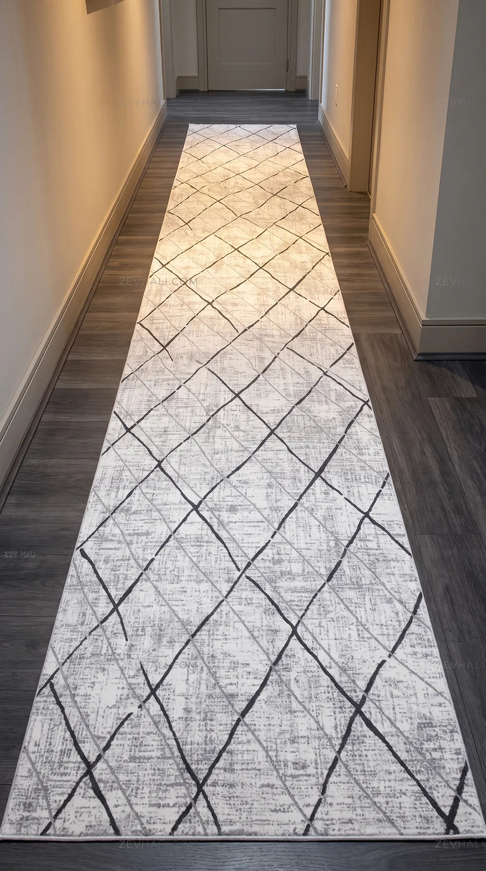Zev Halı Nayra Gri Geometrik Özel Ölçü Kalın Halı NY01