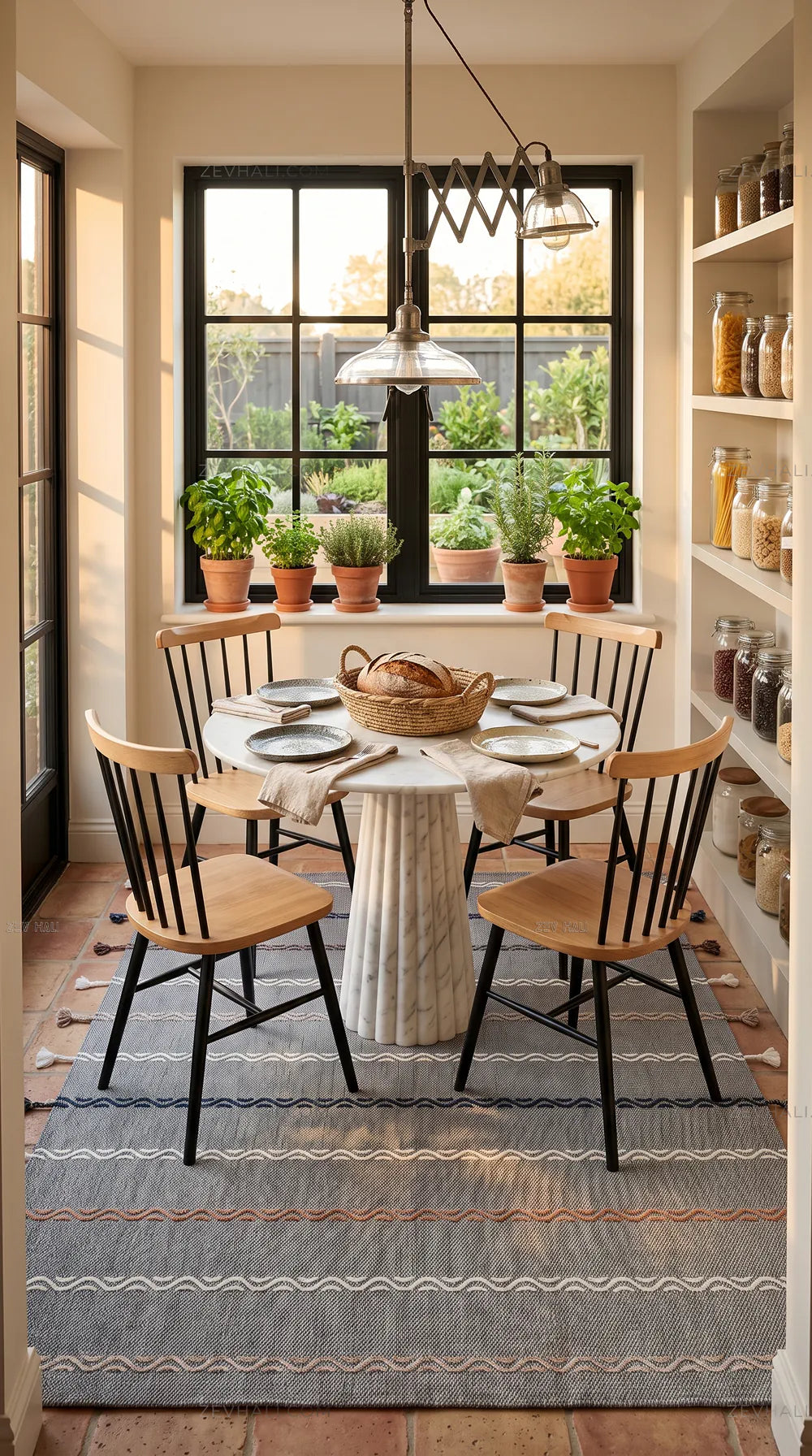Zev Halı Vincents Colors Koyu Gri Dalgalı Çizgili Püsküllü Kilim VC08 160x200