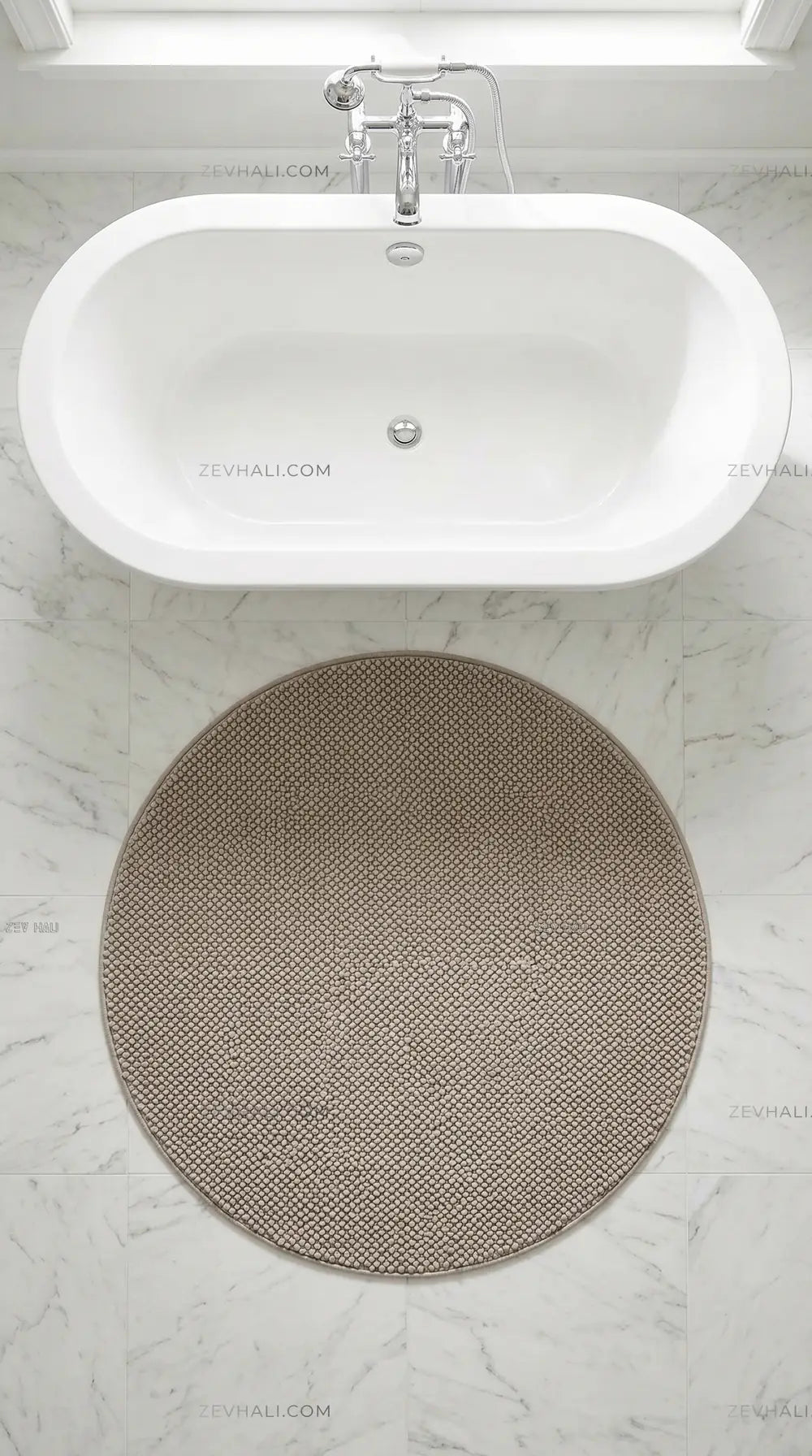 Zev Halı Kuak Vizon Yıkanabilir Kaymaz Peluş Halı KU02 Özel Ölçü | Banyo Halısı | Zev Halı