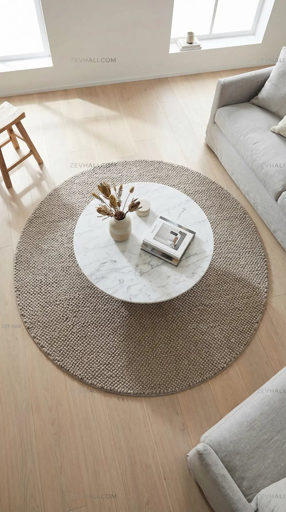 Zev Halı Kuak Vizon Yıkanabilir Kaymaz Peluş Halı KU02 Özel Ölçü | Banyo Halısı | Zev Halı