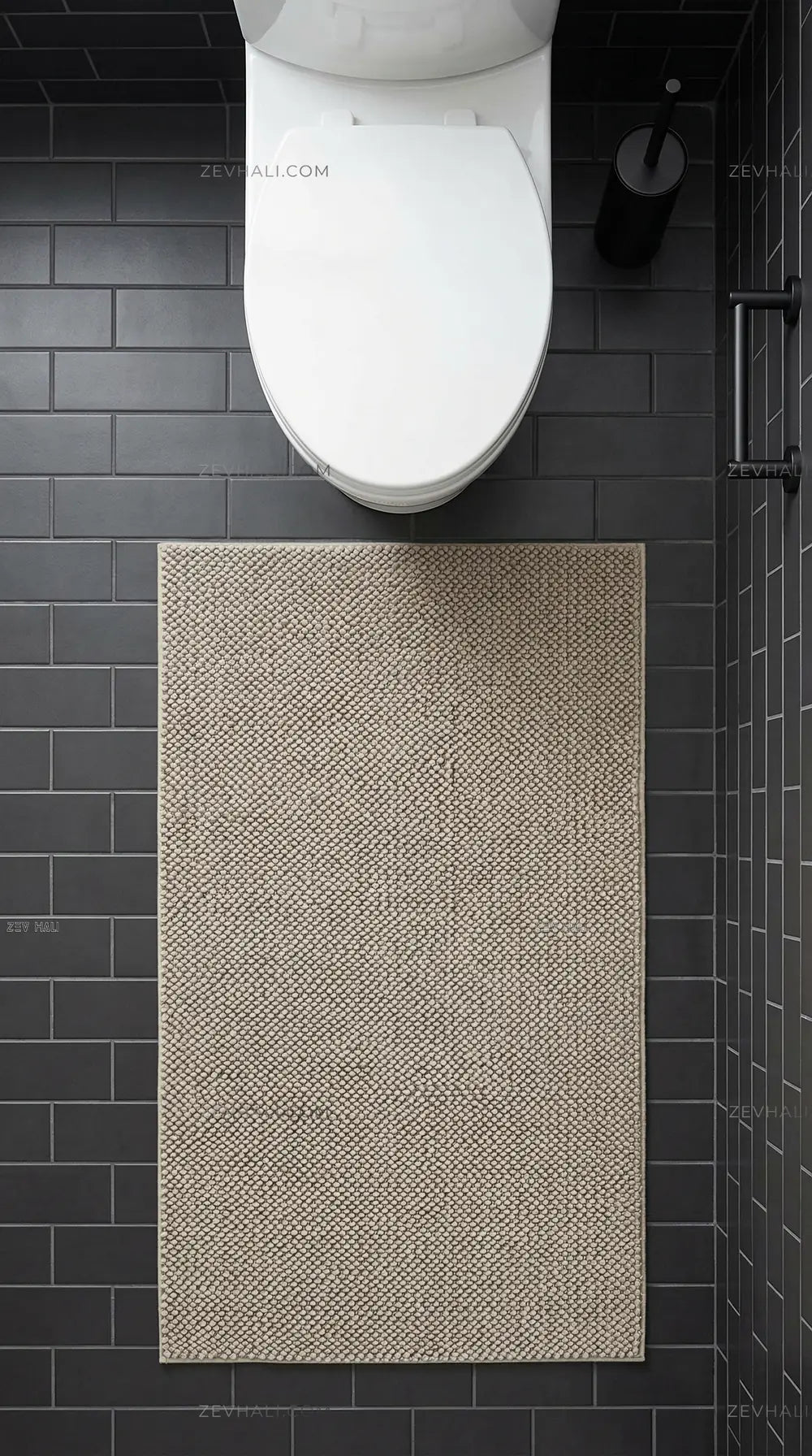 Zev Halı Kuak Vizon Yıkanabilir Kaymaz Peluş Halı KU02 Özel Ölçü | Banyo Halısı | Zev Halı