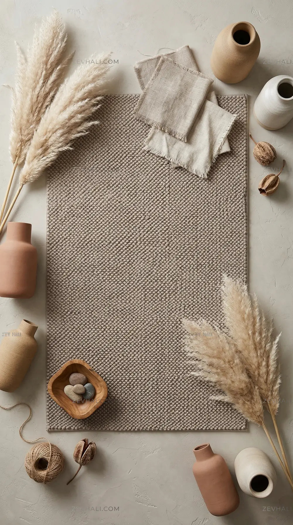 Zev Halı Kuak Vizon Yıkanabilir Kaymaz Peluş Halı KU02 Özel Ölçü | Banyo Halısı | Zev Halı