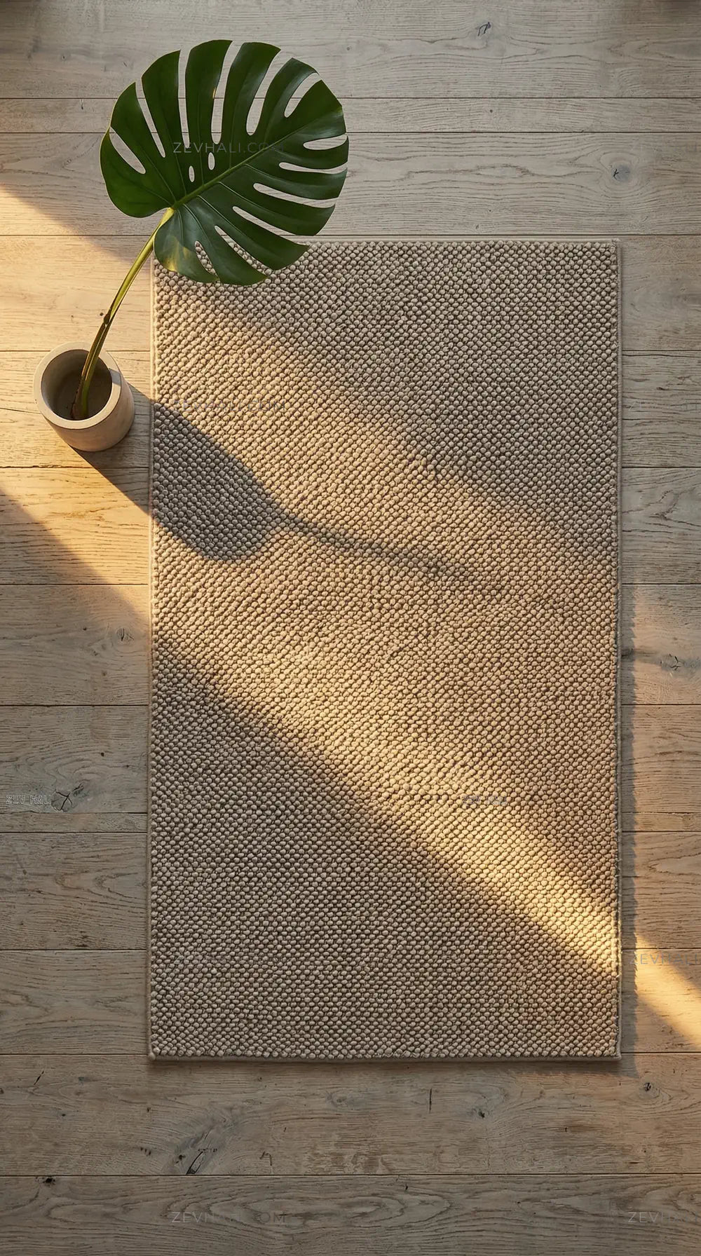 Zev Halı Kuak Vizon Yıkanabilir Kaymaz Peluş Halı KU02 Özel Ölçü | Banyo Halısı | Zev Halı