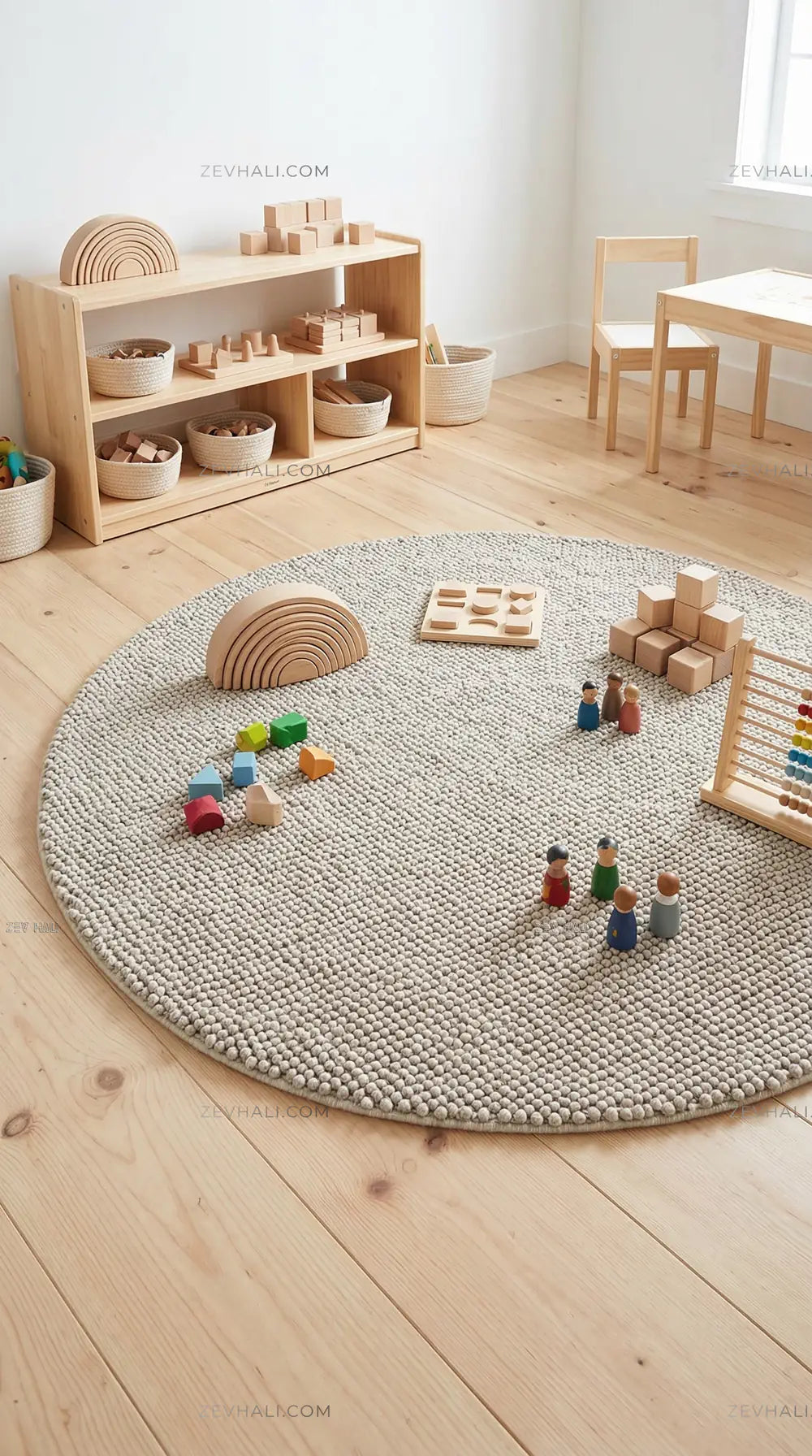 Zev Halı Kuak Taş Yıkanabilir Kaymaz Peluş Halı KU03 Özel Ölçü | Banyo Halısı | Zev Halı