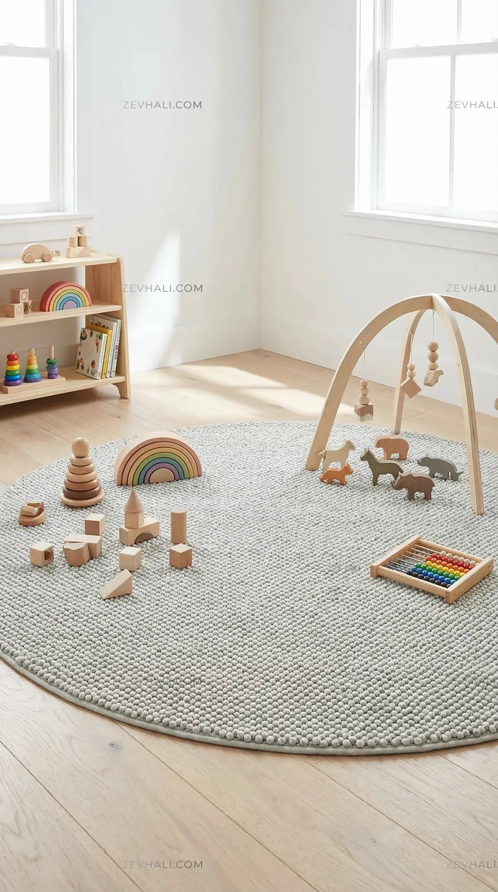 Zev Halı Kuak Gri Yıkanabilir Kaymaz Peluş Banyo Yolluk Halı KU05 Özel Ölçü | Banyo Halısı | Zev Halı