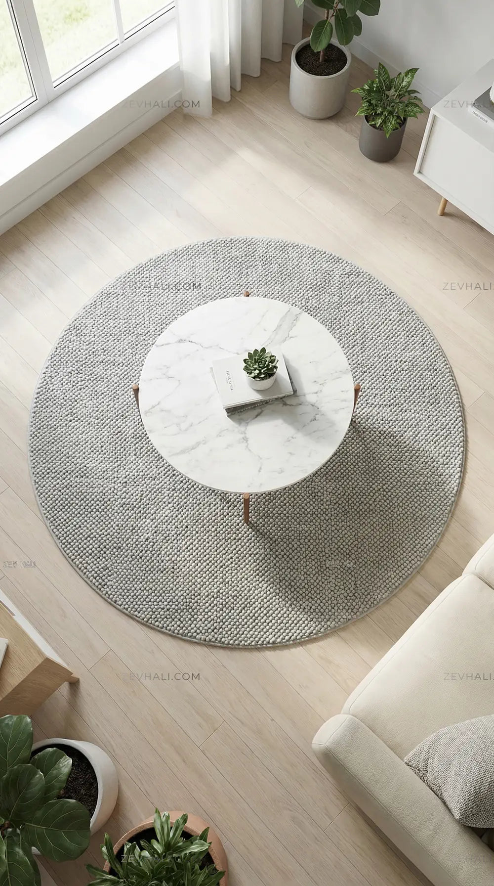 Zev Halı Kuak Gri Yıkanabilir Kaymaz Peluş Banyo Yolluk Halı KU05 Özel Ölçü | Banyo Halısı | Zev Halı