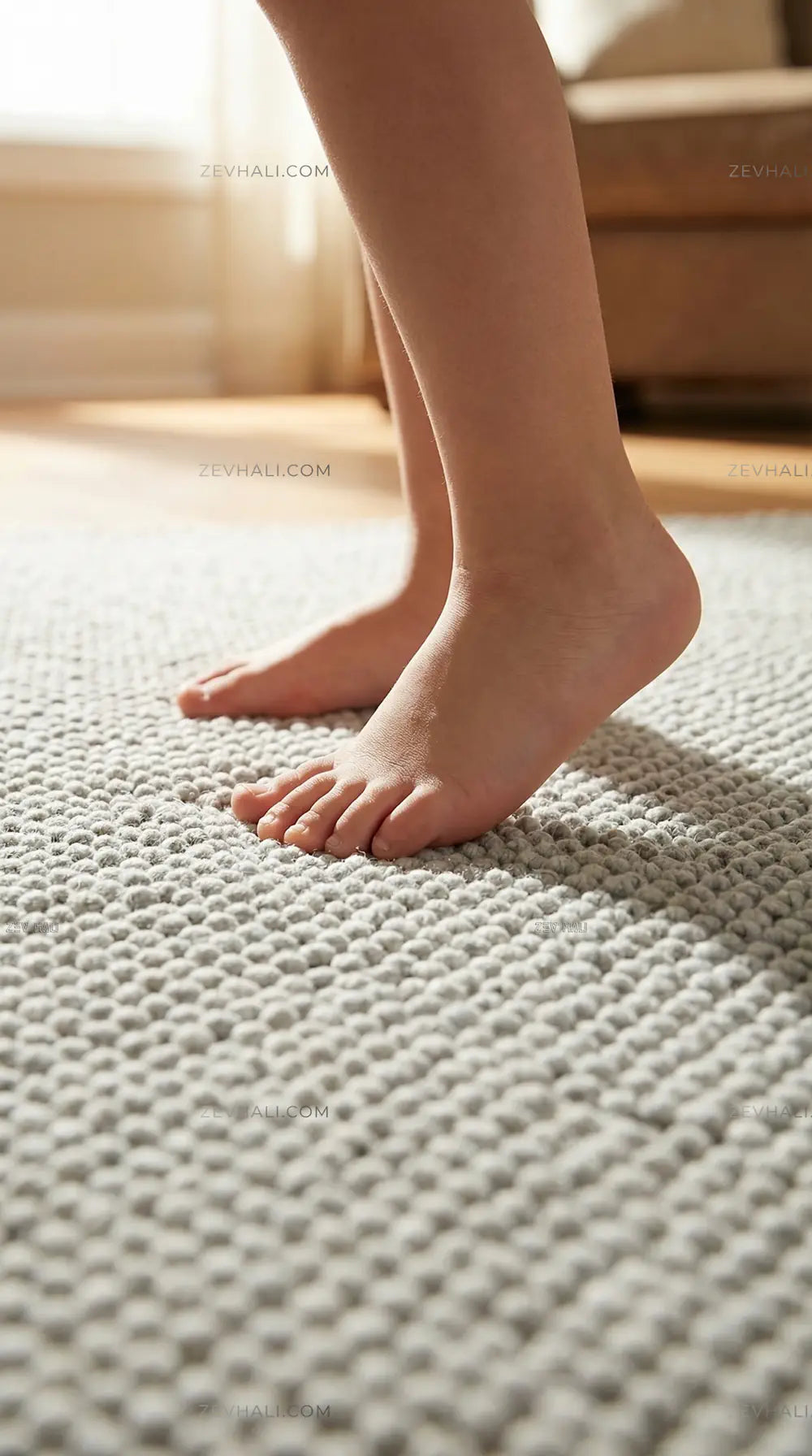 Zev Halı Kuak Gri Yıkanabilir Kaymaz Peluş Banyo Yolluk Halı KU05 Özel Ölçü | Banyo Halısı | Zev Halı