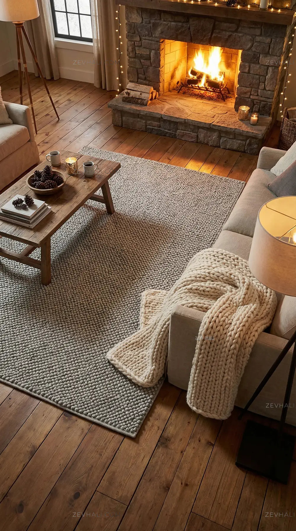 Zev Halı Kuak Gri Yıkanabilir Kaymaz Peluş Banyo Yolluk Halı KU05 Özel Ölçü | Banyo Halısı | Zev Halı