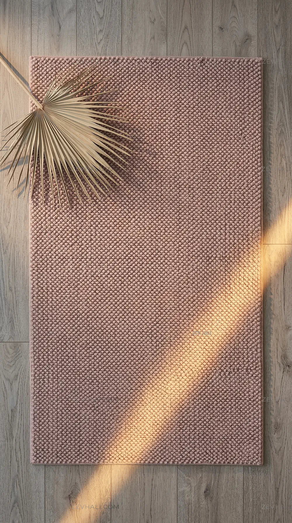 Zev Halı Kuak Pembe Yıkanabilir Kaymaz Banyo Yolluk Halı KU07 Özel Ölçü | Banyo Halısı | Zev Halı