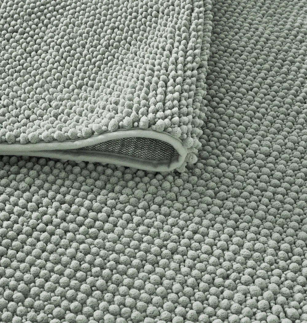 Zev Halı Kuak Mint Yıkanabilir Kaymaz Banyo Yolluk Halı KU08 Özel Ölçü | Banyo Halısı | Zev Halı