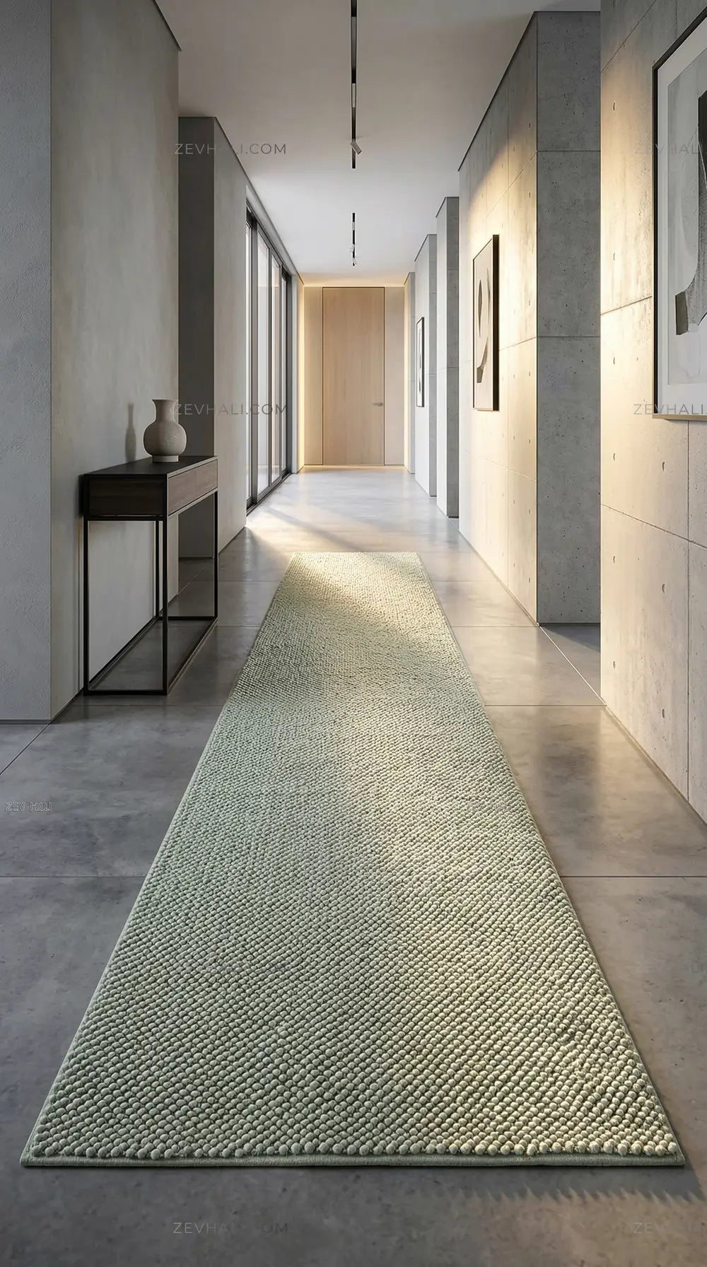 Zev Halı Kuak Mint Yıkanabilir Kaymaz Banyo Yolluk Halı KU08 Özel Ölçü | Banyo Halısı | Zev Halı