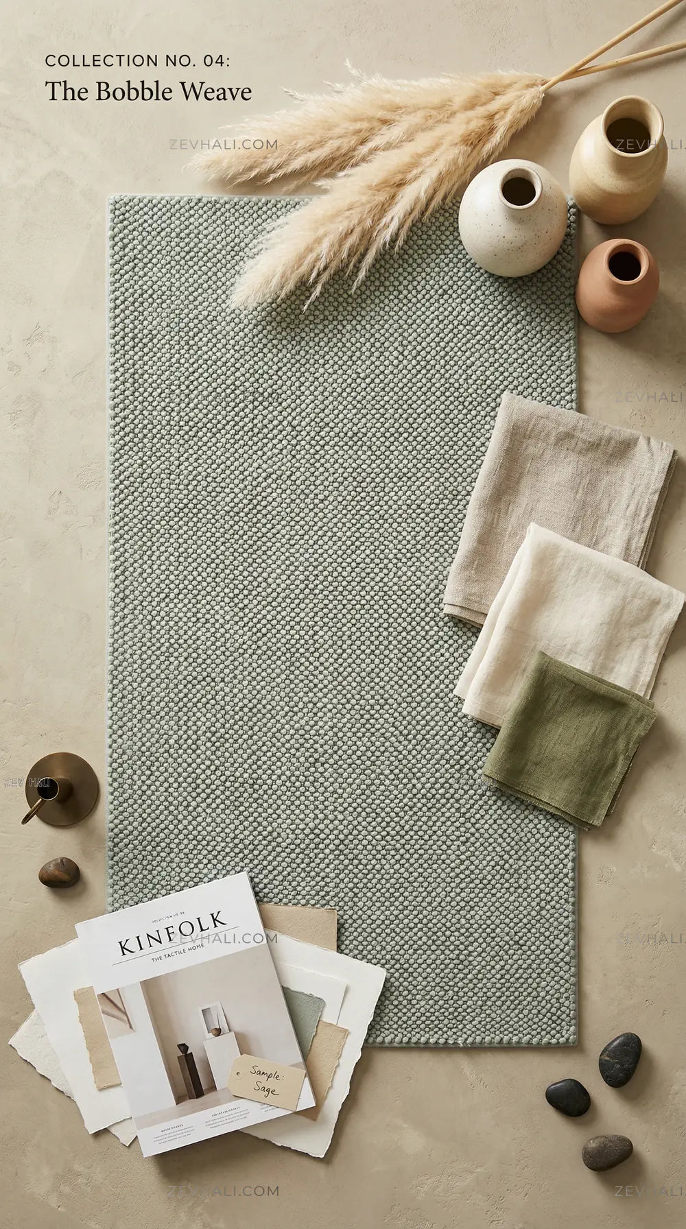 Zev Halı Kuak Mint Yıkanabilir Kaymaz Banyo Yolluk Halı KU08 Özel Ölçü | Banyo Halısı | Zev Halı