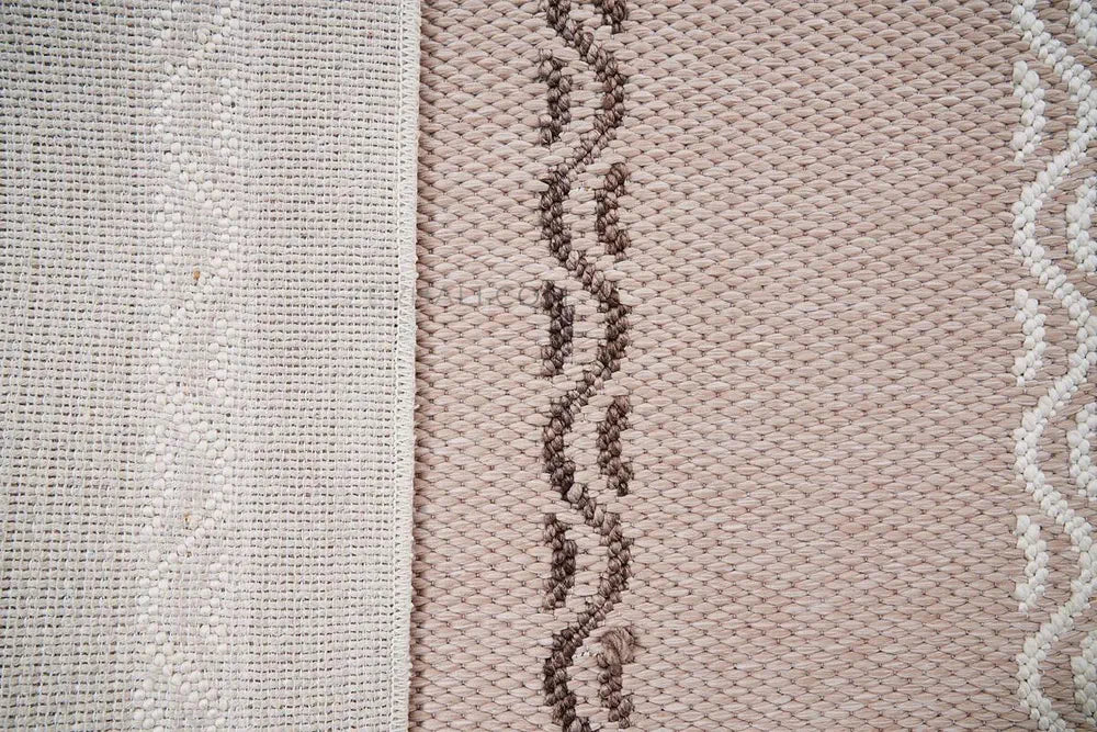 Zev Halı Vincents Colors Kum Beji Dalgalı Çizgili Püsküllü İnce Kilim VC07 160x200