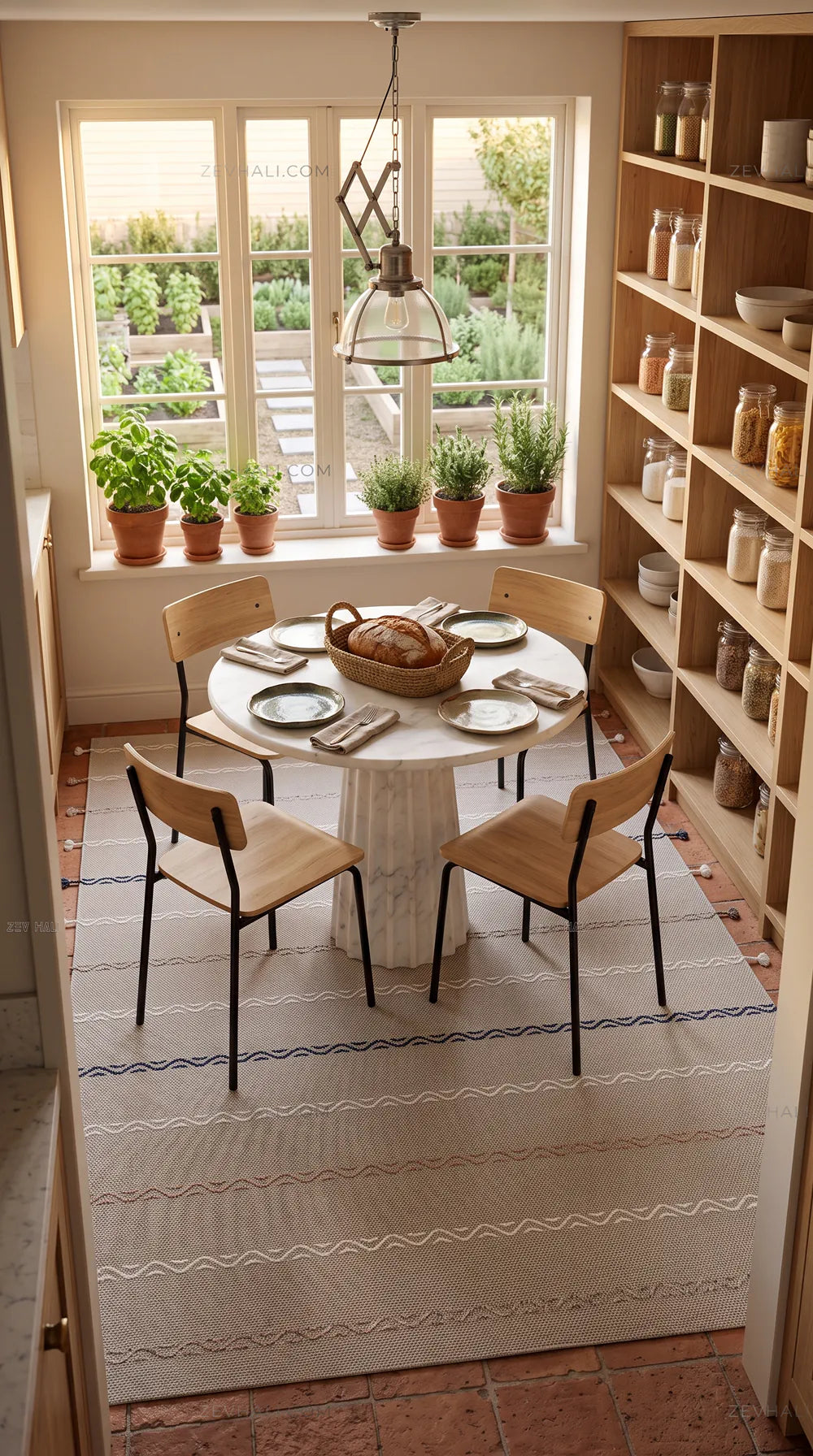 Zev Halı Vincents Colors Kum Beji Dalgalı Çizgili Püsküllü İnce Kilim VC07 160x200