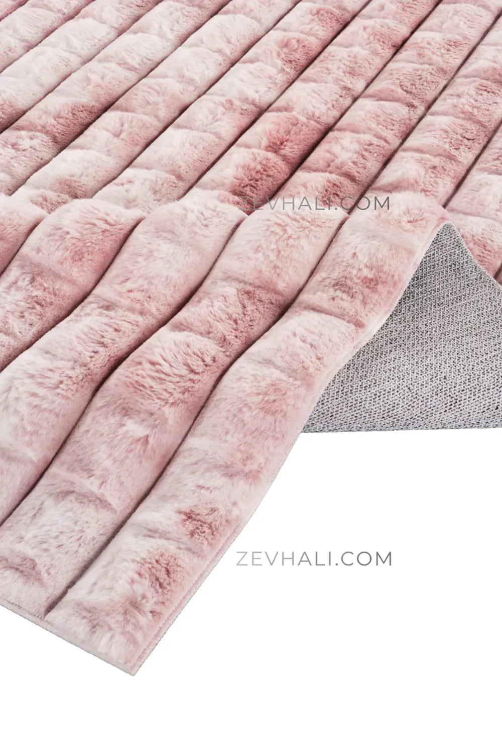Zev Halı Nerm Batik Pudra Yuvarlak 3 Boyutlu Dokuma Tüy Dökmeyen Lüks Peluş Halı NR14