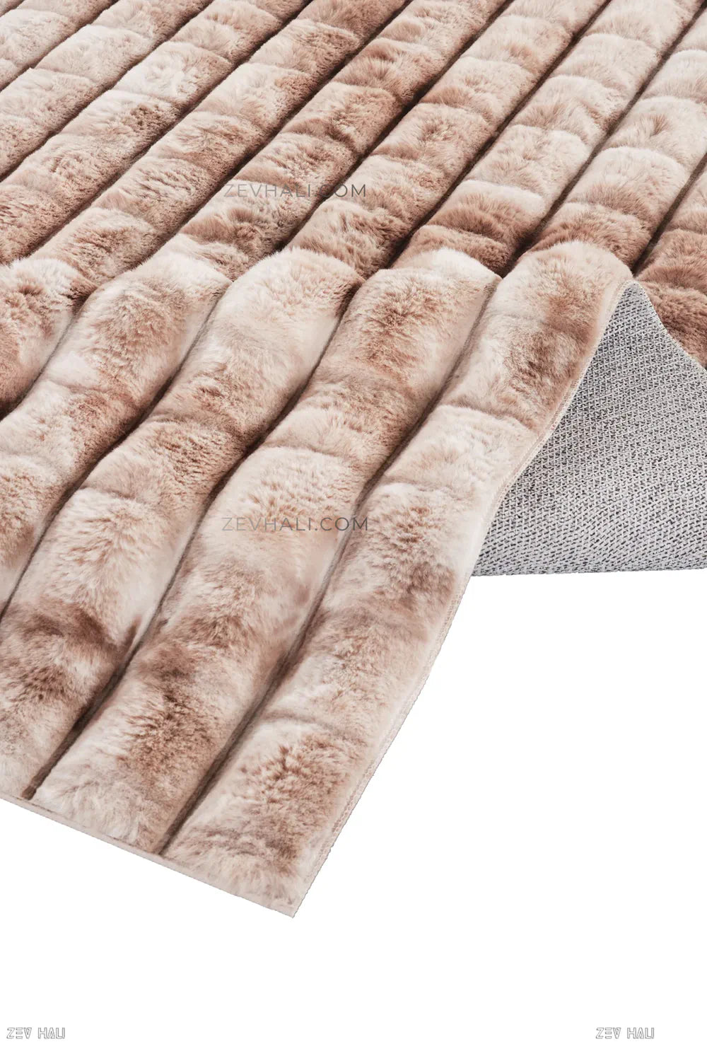 Zev Halı Nerm Batik Vizon Yuvarlak Dekoratif ve Yıkanabilir Yumuşak Peluş Halı NR16