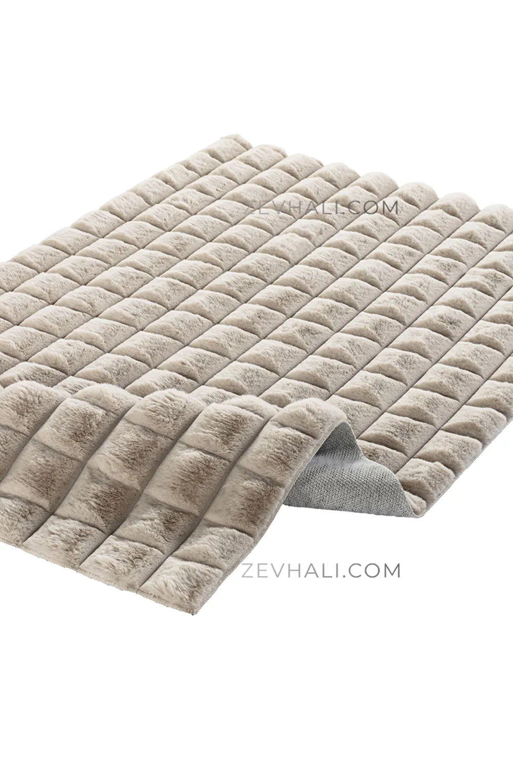 Zev Halı Nerm Bej Kaymaz Keten Taban Yıkanabilir Tüy Dökmeyen Peluş Halı NR02 | Peluş Halı | Zev Halı