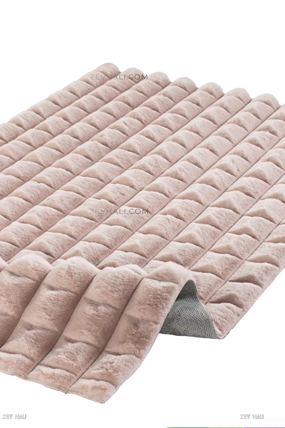 Zev Halı Nerm Pudra Kaymaz Keten Taban Yıkanabilir Tüy Dökmeyen Peluş Halı NR03