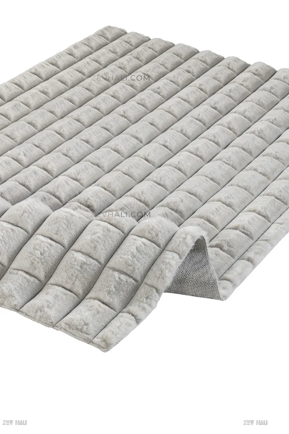 Zev Halı Nerm Gri Oval 3 Boyutlu Dokuma Tüy Dökmeyen Lüks Peluş Halı NR20