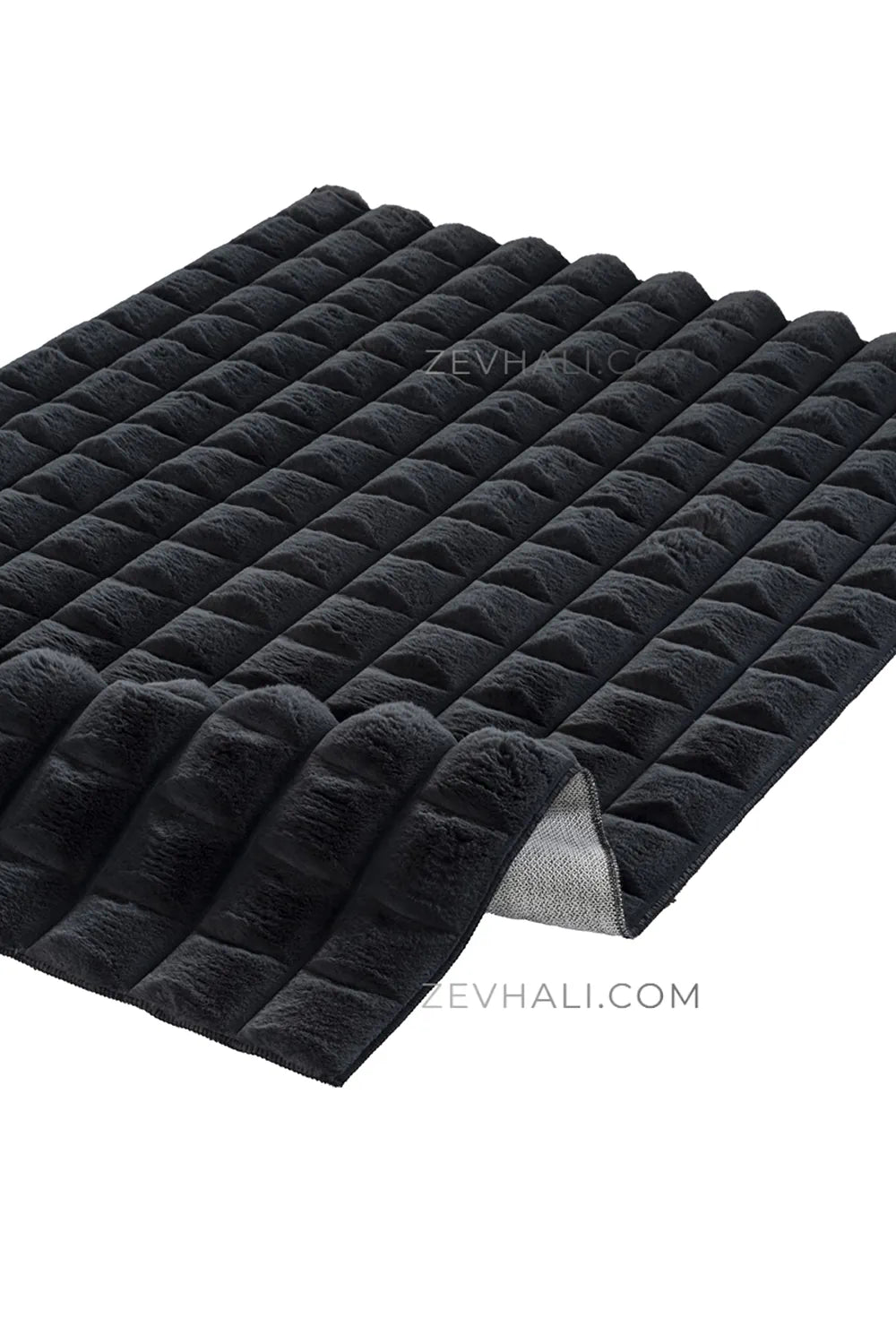 Zev Halı Nerm Antrasit Kaymaz Keten Taban Yıkanabilir Tüy Dökmeyen Peluş Halı NR05