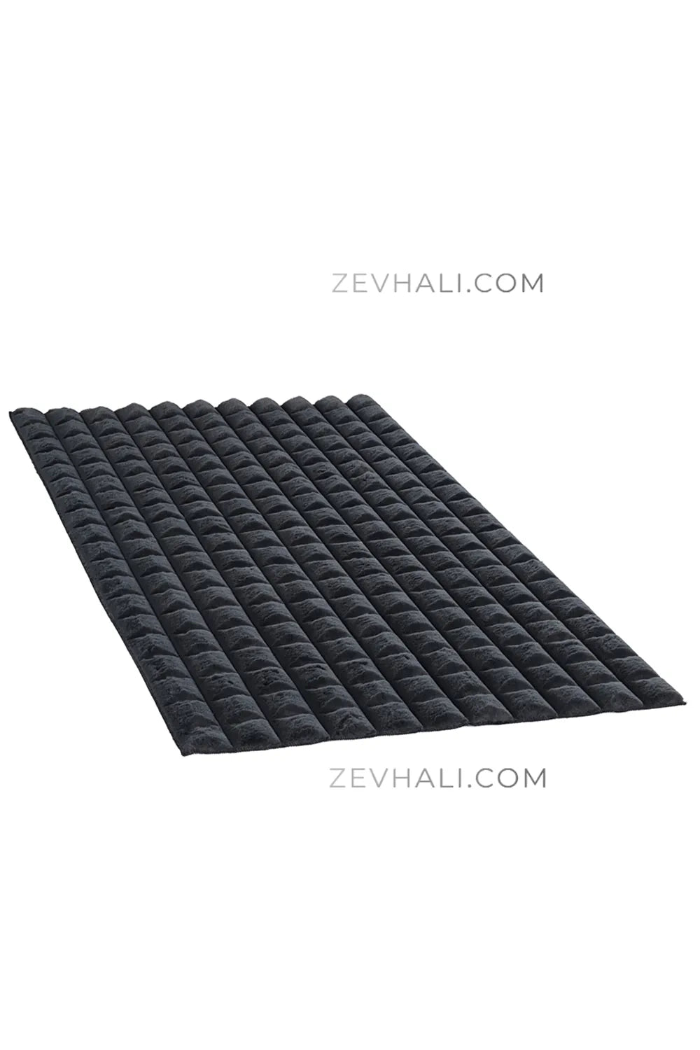 Zev Halı Nerm Antrasit Kaymaz Keten Taban Yıkanabilir Tüy Dökmeyen Peluş Halı NR05