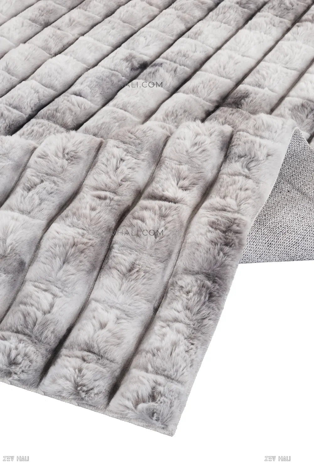 Zev Halı Nerm Batik Gri Kaymaz Keten Taban Yıkanabilir Tüy Dökmeyen Peluş Halı NR07