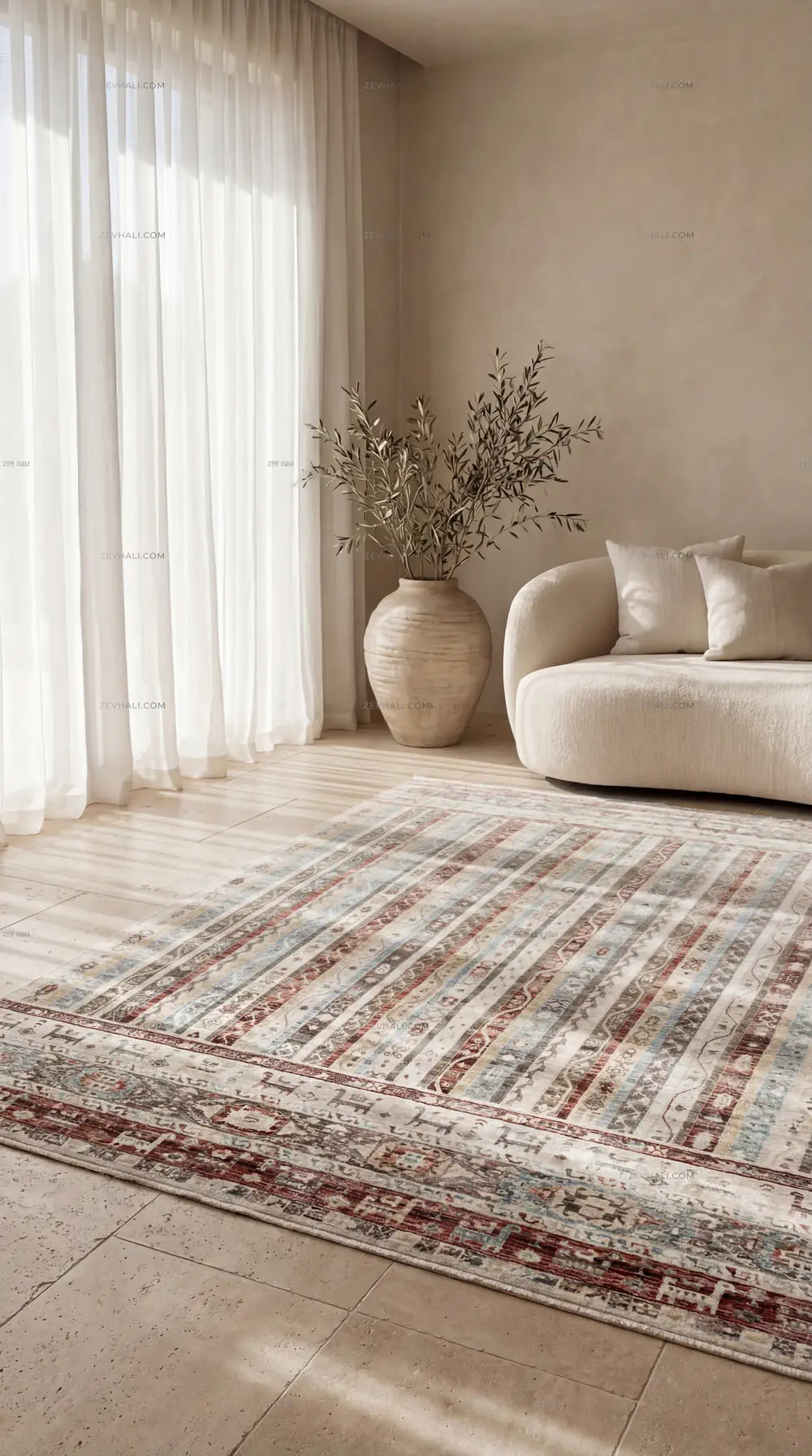 Zev Halı Nostalji Kırmızı Vintage Etnik Halı No:1 | Vintage Halılar | Zev Halı