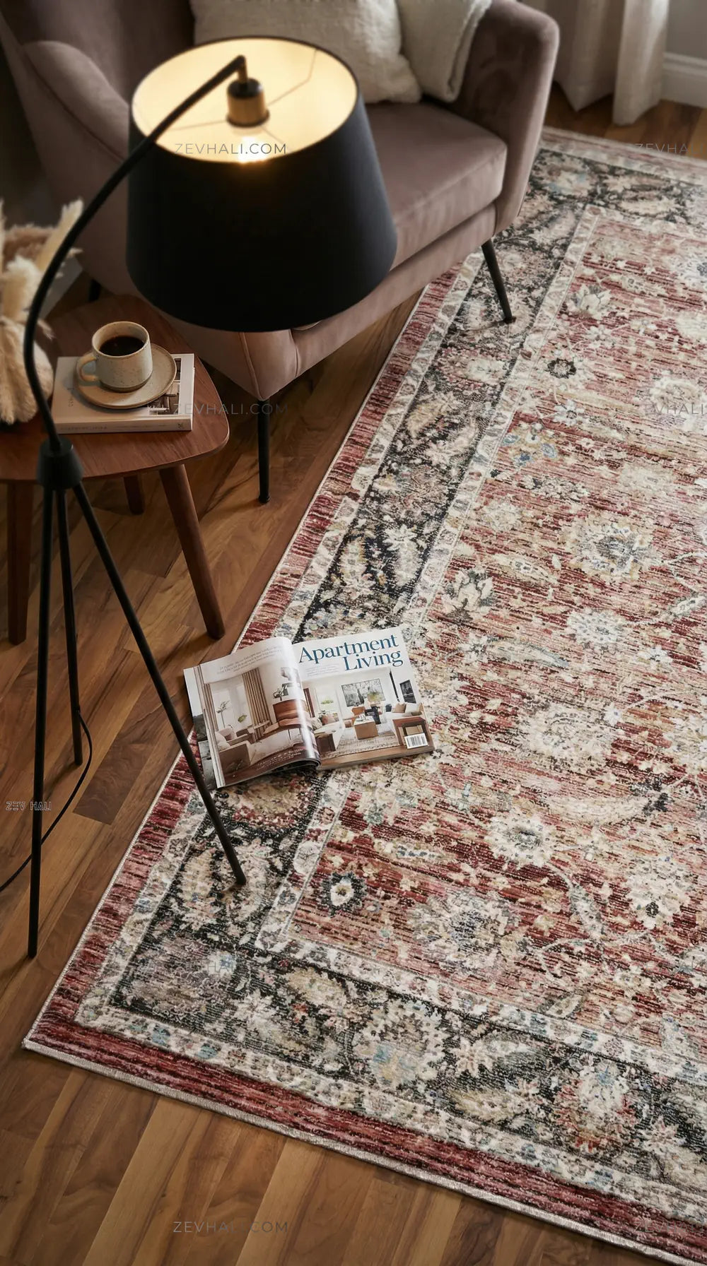 Zev Halı Nostalji Kırmızı Vintage Etnik Salon Halısı No:2 | Vintage Halılar | Zev Halı