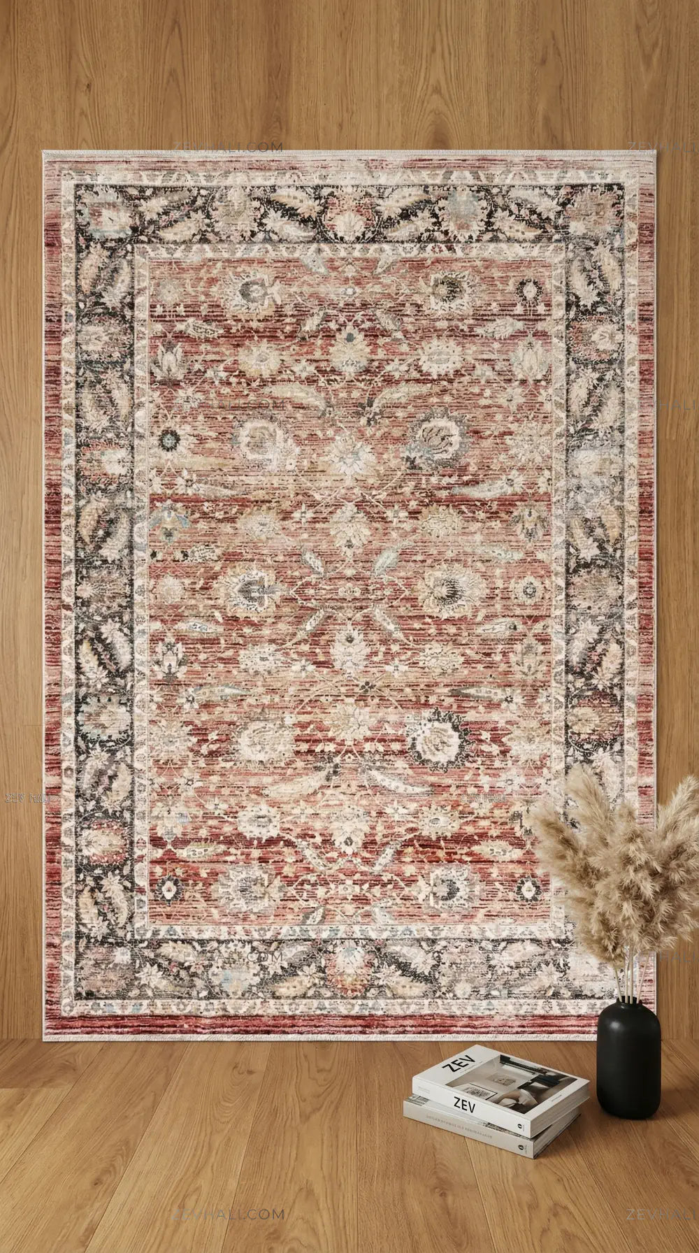 Zev Halı Nostalji Kırmızı Vintage Etnik Salon Halısı No:2 | Vintage Halılar | Zev Halı