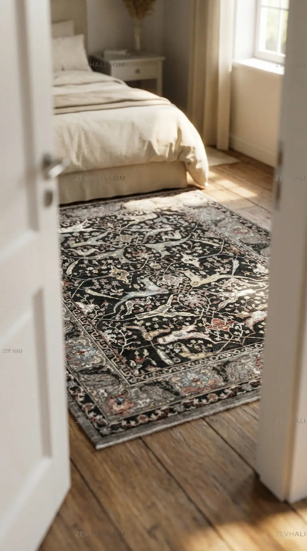 Zev Halı Nostalji Siyah Vintage Etnik Salon Halısı No:3 | Vintage Halılar | Zev Halı