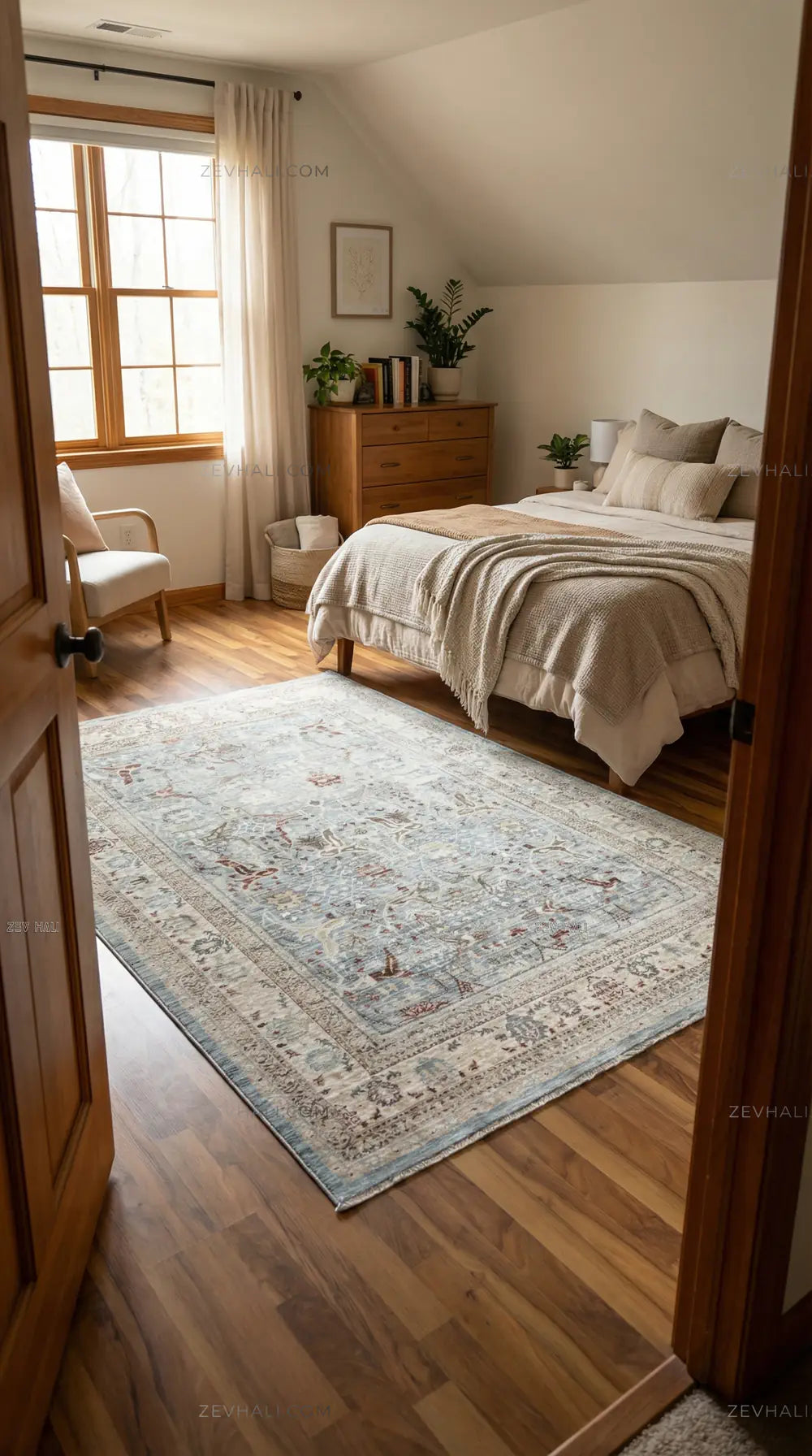 Zev Halı Nostalji Mavi Vintage Etnik Salon Halısı No:4 | Vintage Halılar | Zev Halı