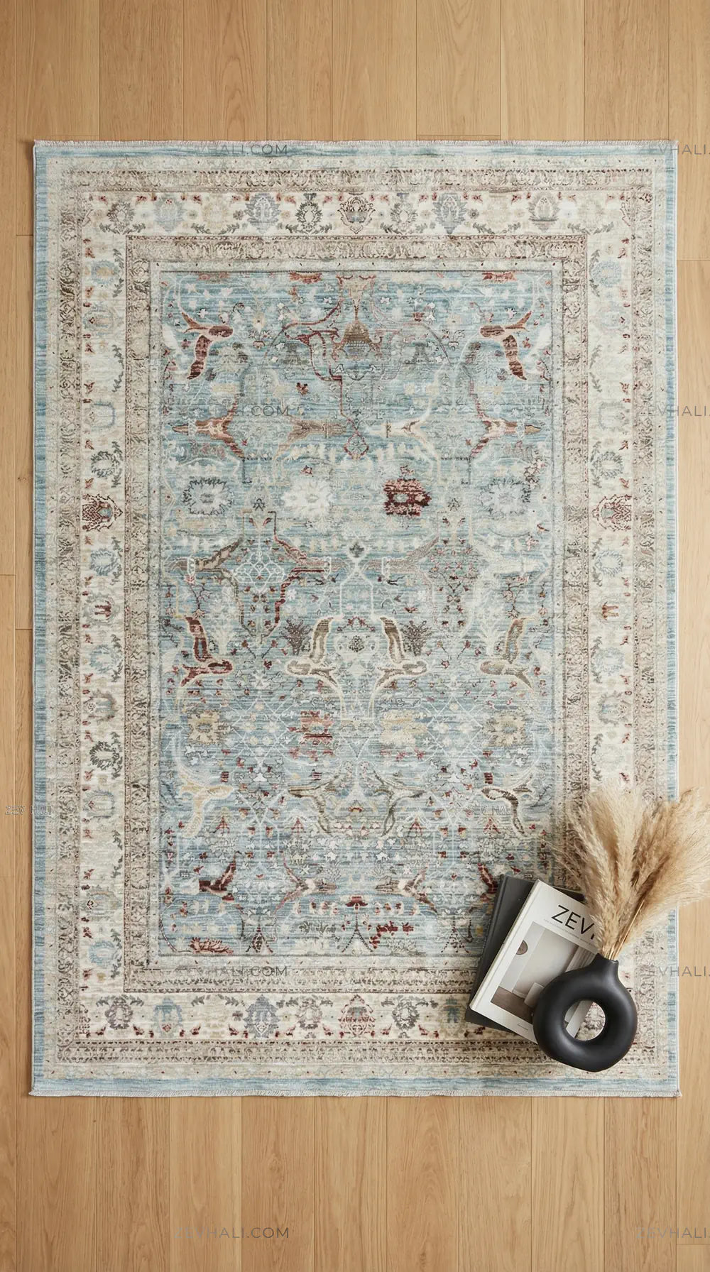 Zev Halı Nostalji Mavi Vintage Etnik Salon Halısı No:4 | Vintage Halılar | Zev Halı