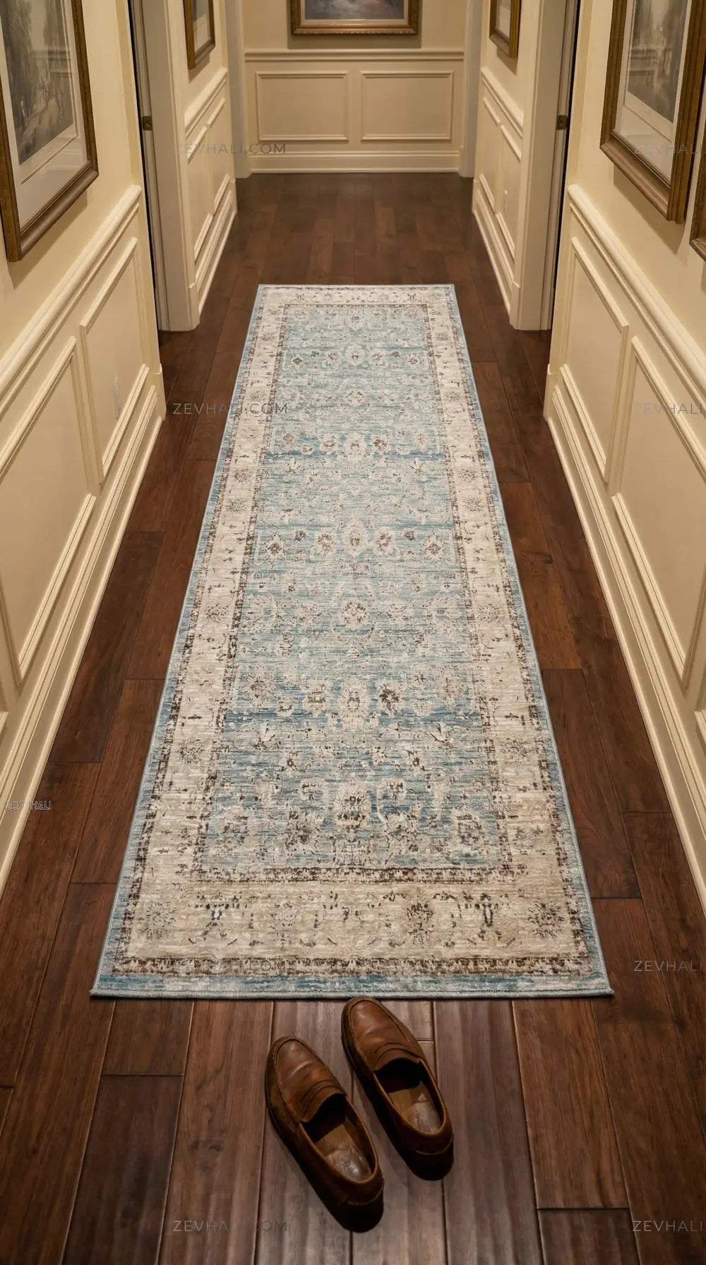 Zev Halı Nostalji Mavi Sorf Vintage Etnik Salon Halısı No:5 | Vintage Halılar | Zev Halı