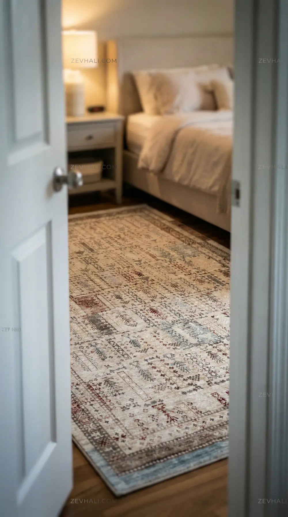 Zev Halı Nostalji Bej Aydınlık Vintage Etnik Salon Halısı No:6 | Vintage Halılar | Zev Halı