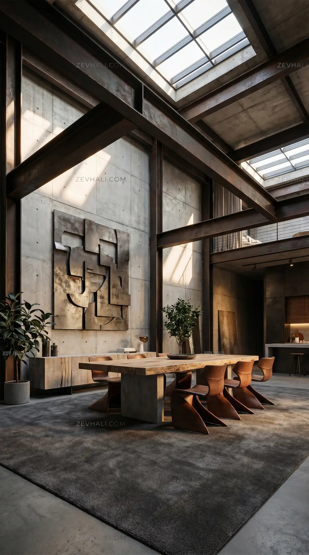 Zev Halı Pilosus Antrasit Shaggy Yumuşak Özel Ölçü Salon Halısı | Shaggy Halı | Zev Halı